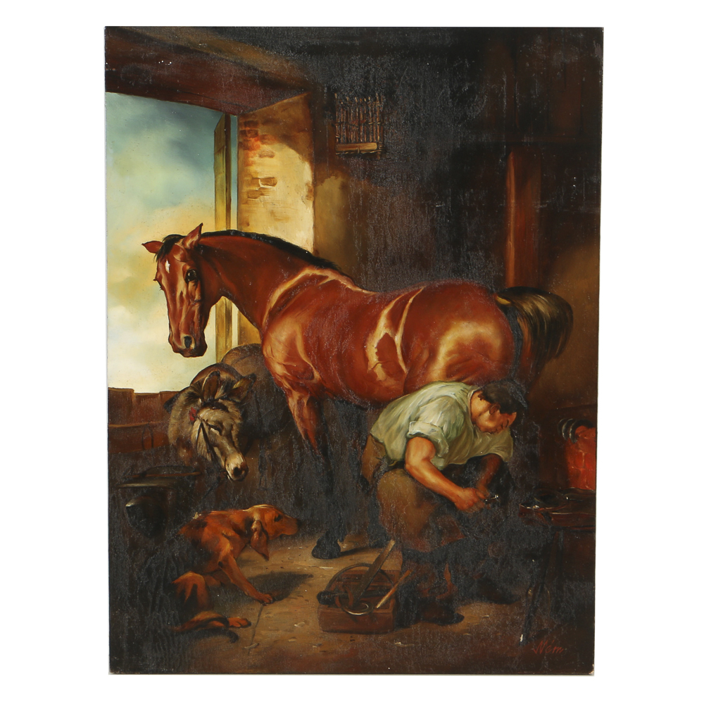 Copy Painting After Sir Edwin Henry Landseer "Shoeing"