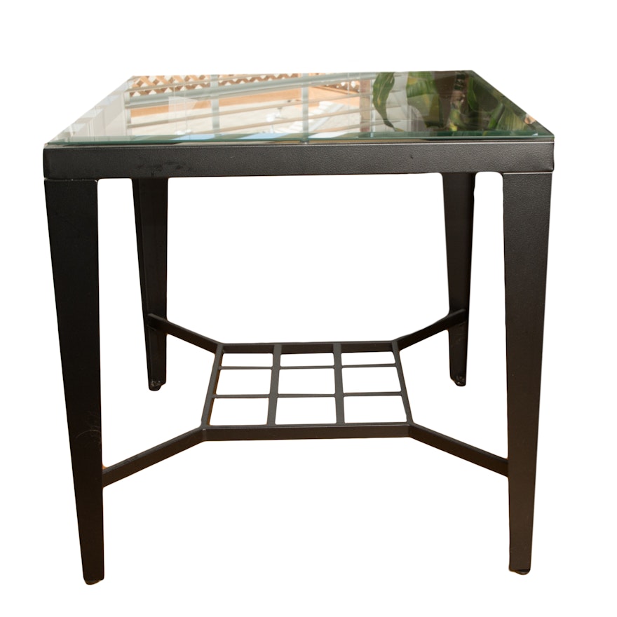 Metal and Stone Side Table