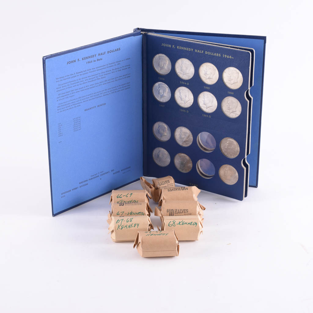 Collection of John F. Kennedy Half Dollars, 1964-1969