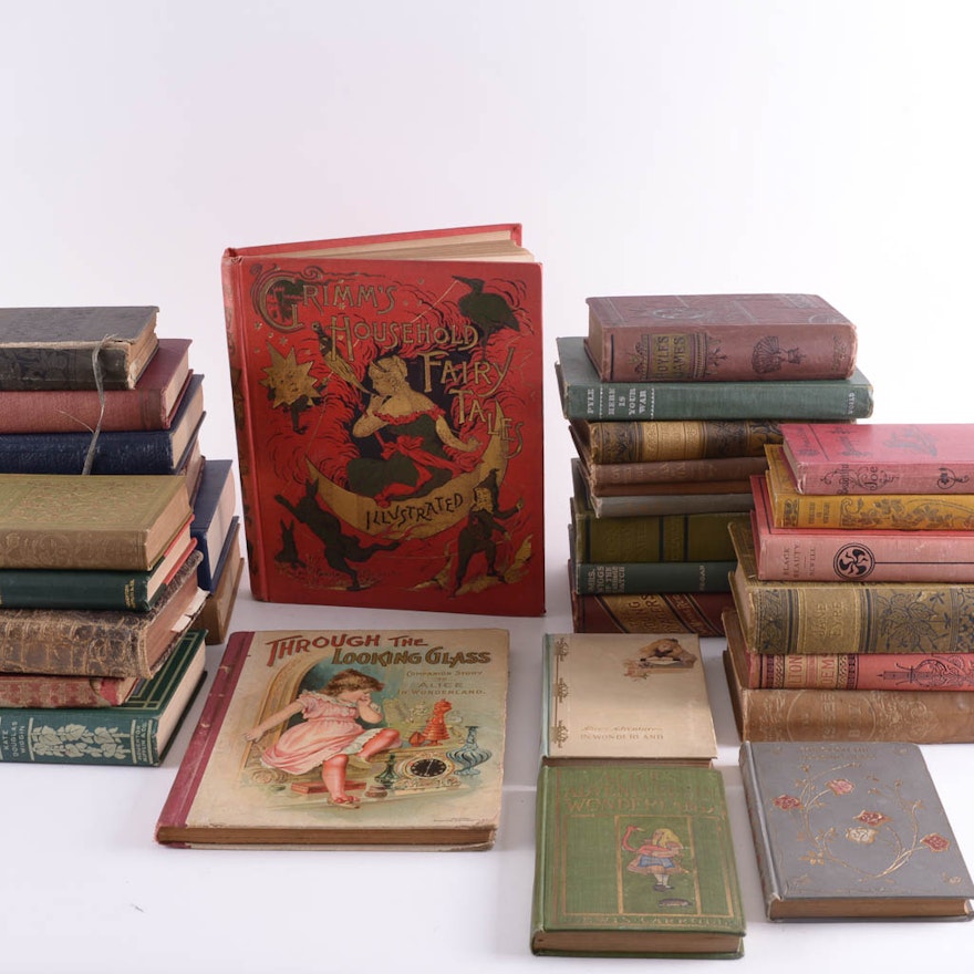 Collection of Antique and Vintage Fiction and Poetry Books