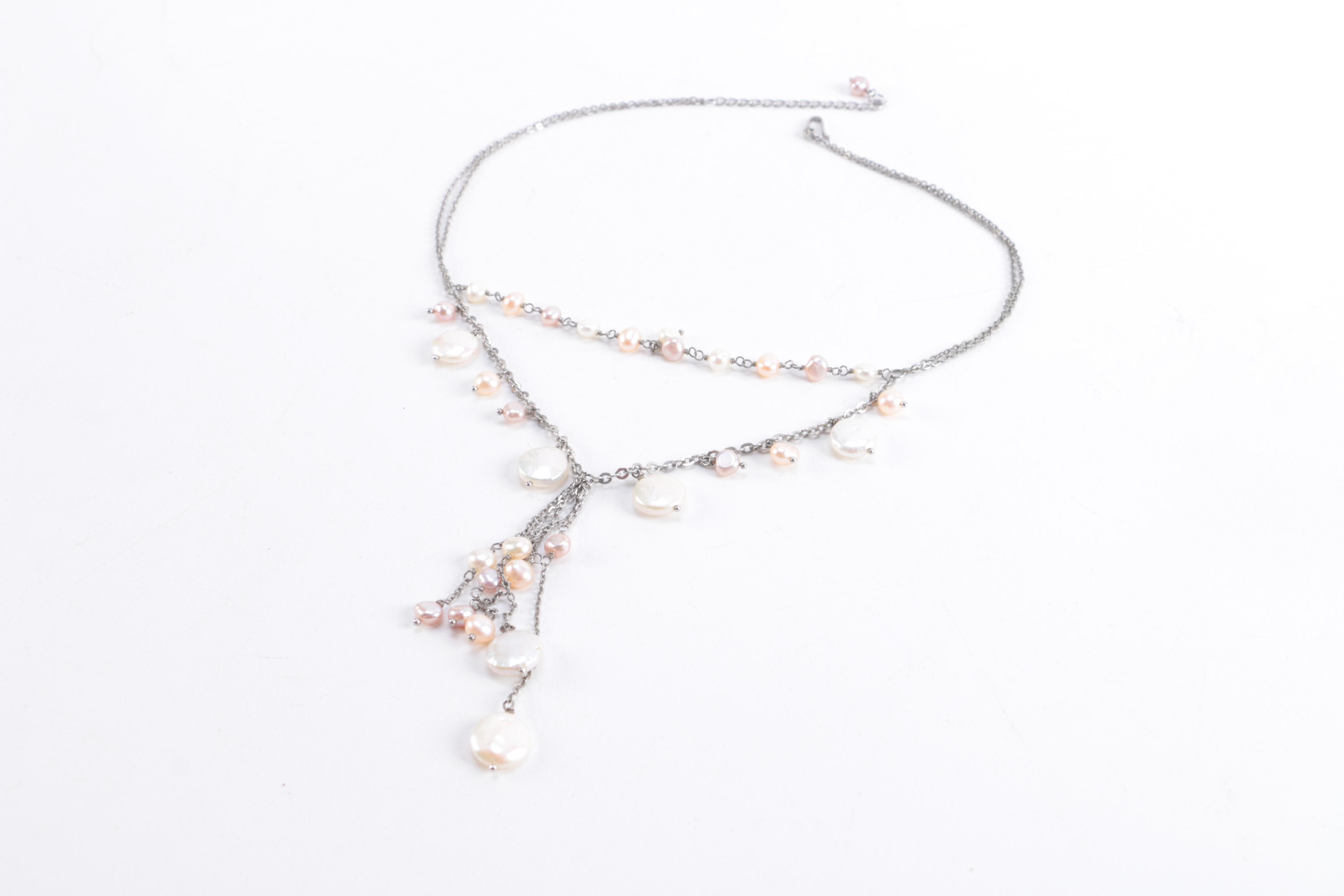 Sterling Jewelry Including Cultured Pearl and Peridot