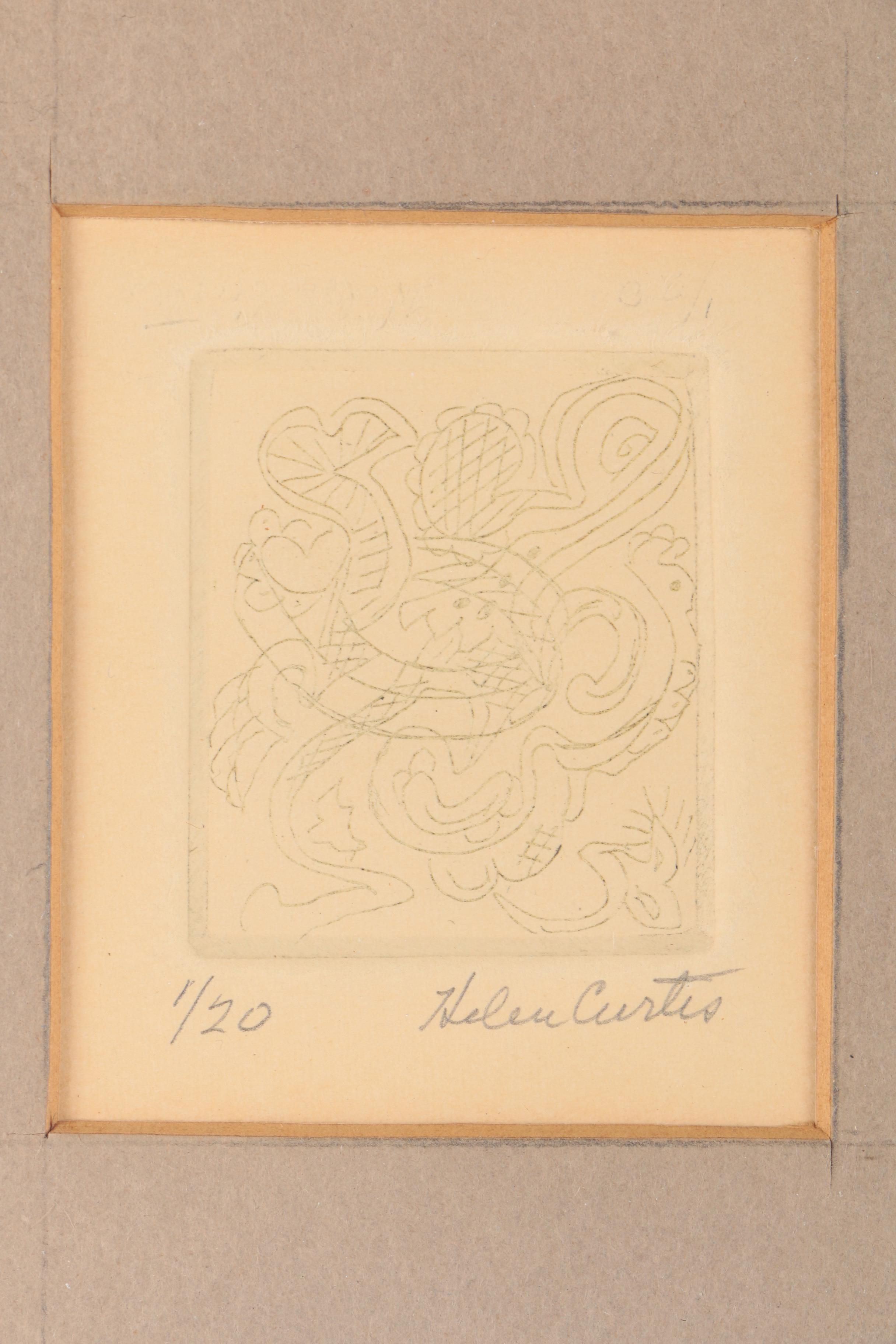 Helen Curtis Limited Edition Miniature Etching "Dance of Spring"