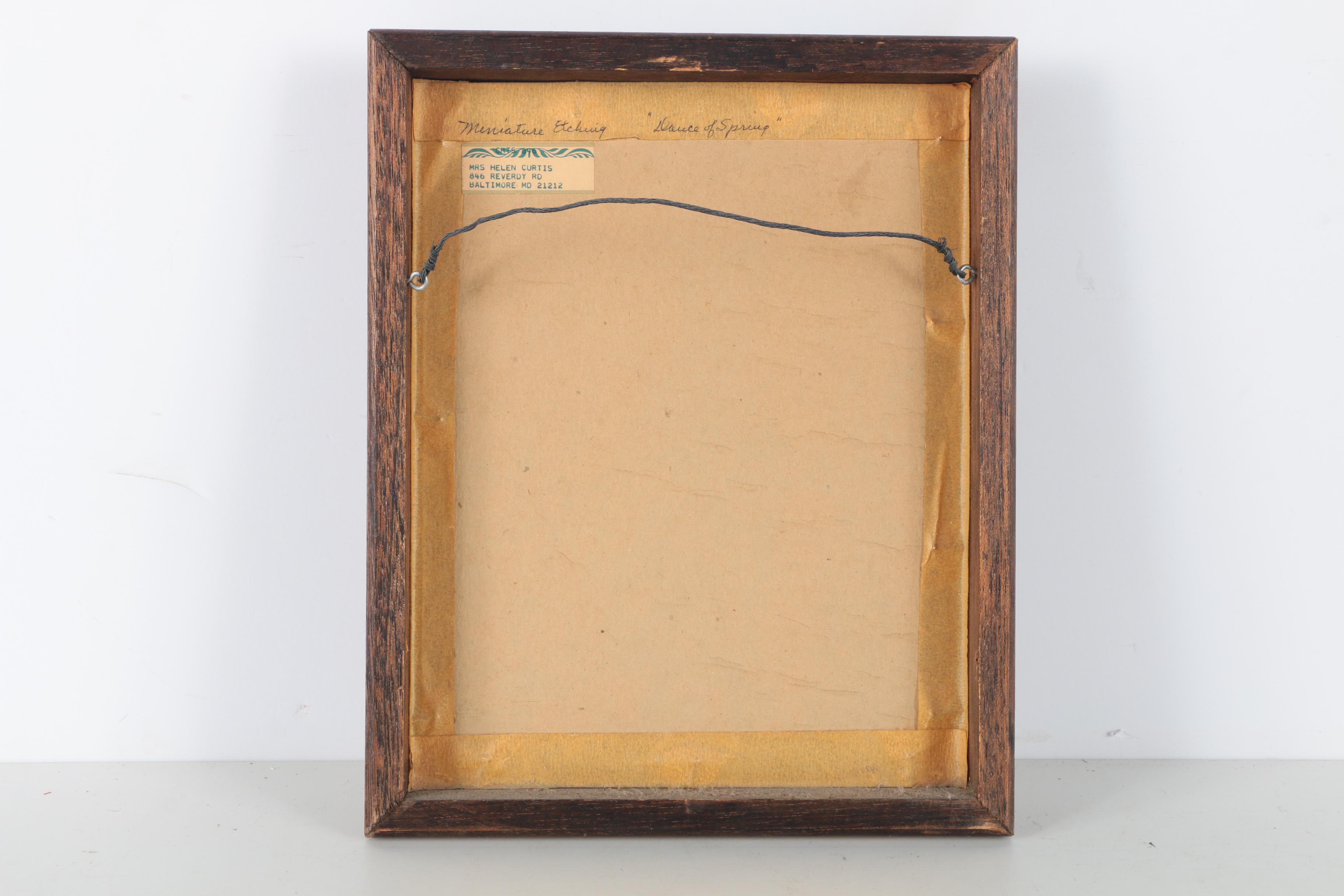 Helen Curtis Limited Edition Miniature Etching "Dance of Spring"