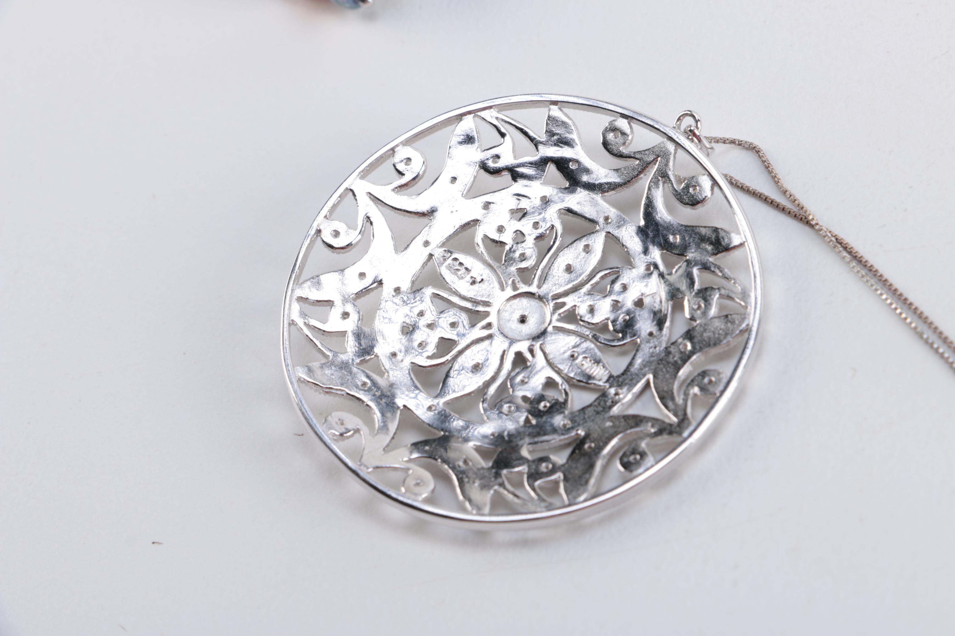 Sterling Silver Jewelry Including Diamonds