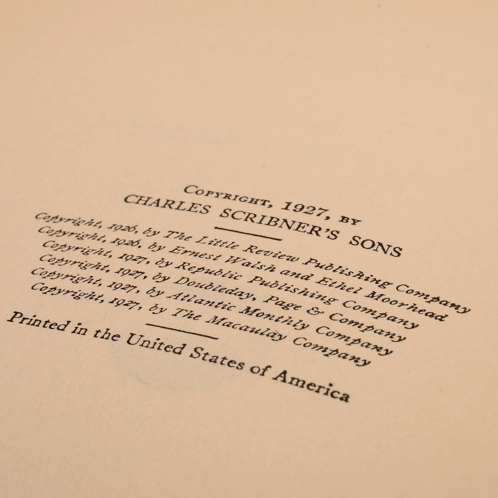 1927 "Men Without Women" by Ernest Hemingway