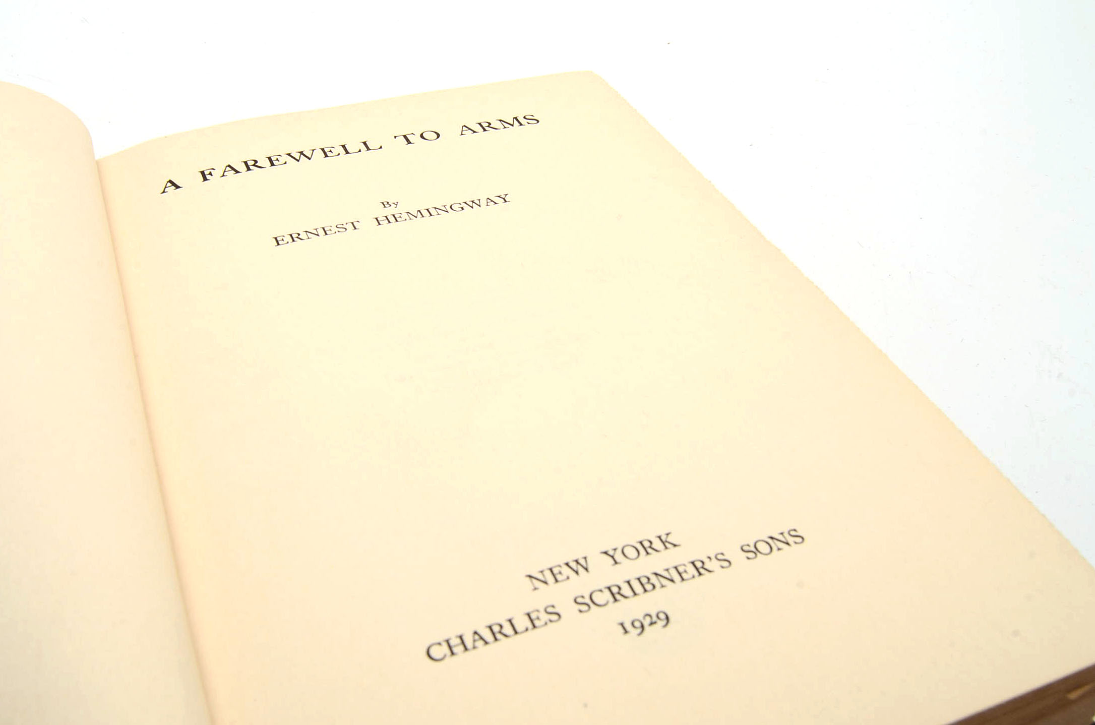 First Trade Edition, Fifth Printing of "A Farewell to Arms" by Ernest Hemingway