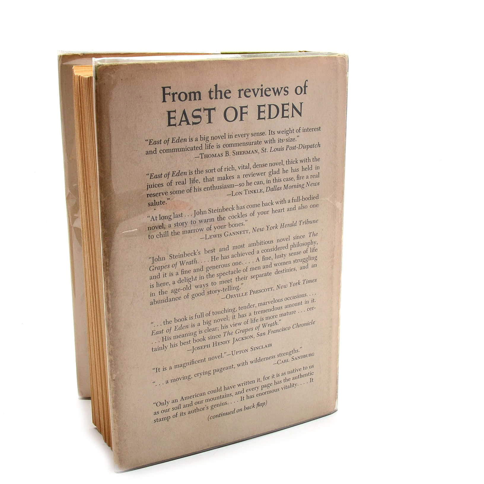 First Trade Edition Second Printing of "East of Eden" by John Steinbeck