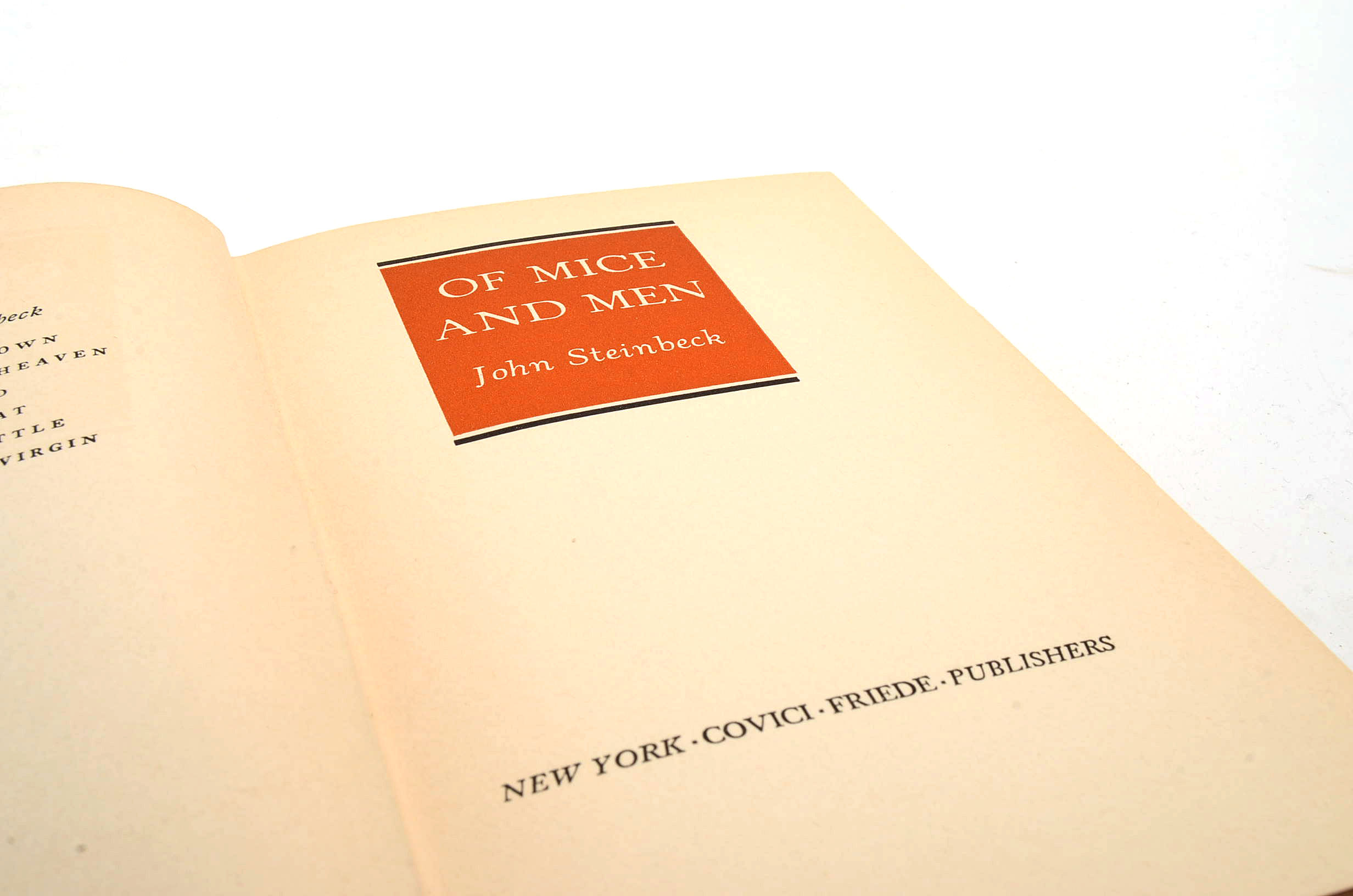 First Edition "Of Mice and Men" by John Steinbeck