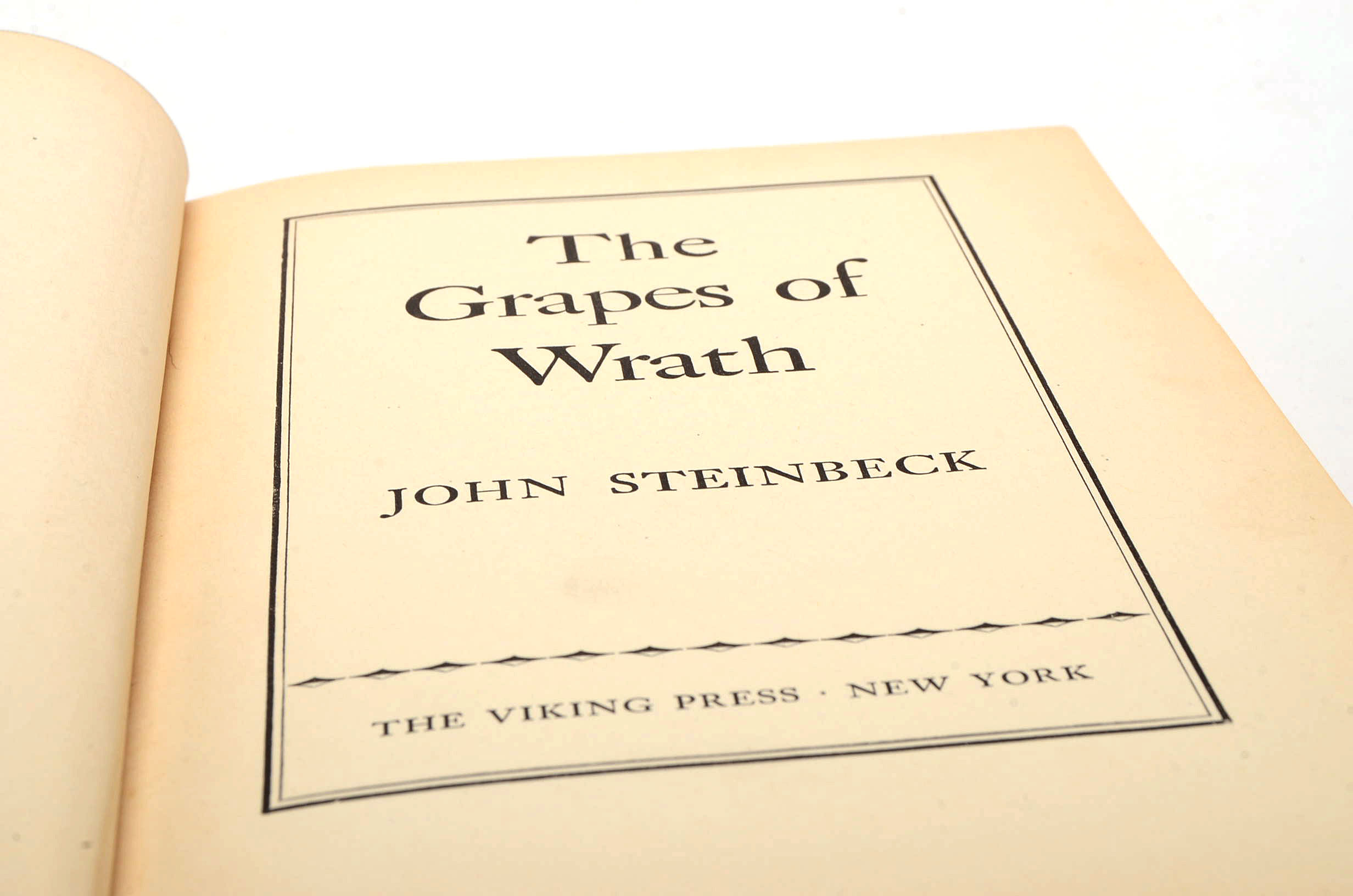 First Edition Eleventh Printing of "The Grapes of Wrath" by John Steinbeck