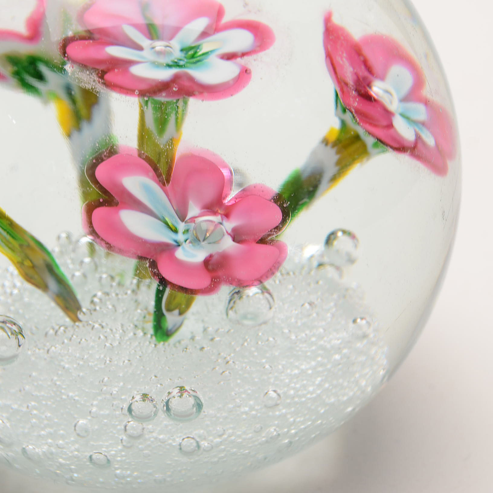 Assorted Blown Glass Floral Paperweights