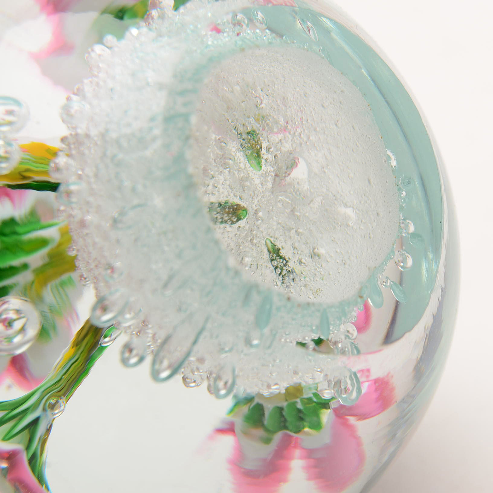 Assorted Blown Glass Floral Paperweights