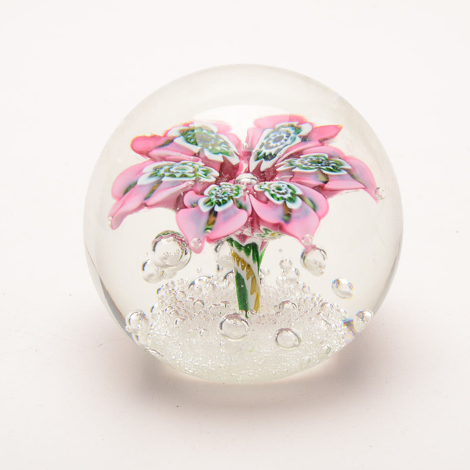 Assorted Blown Glass Floral Paperweights