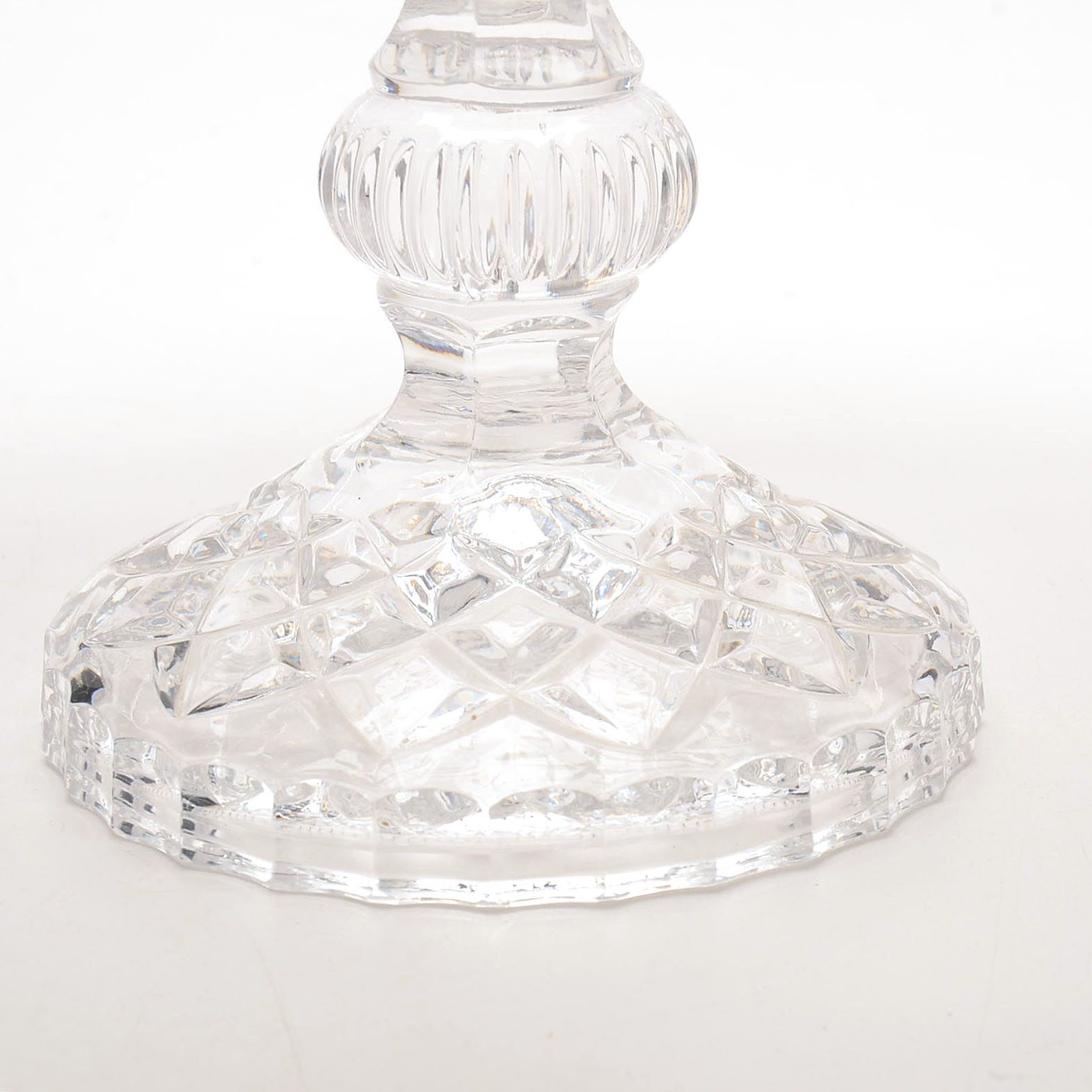 Hand Cut Lead Crystal Floral Cake Plate from W. Germany