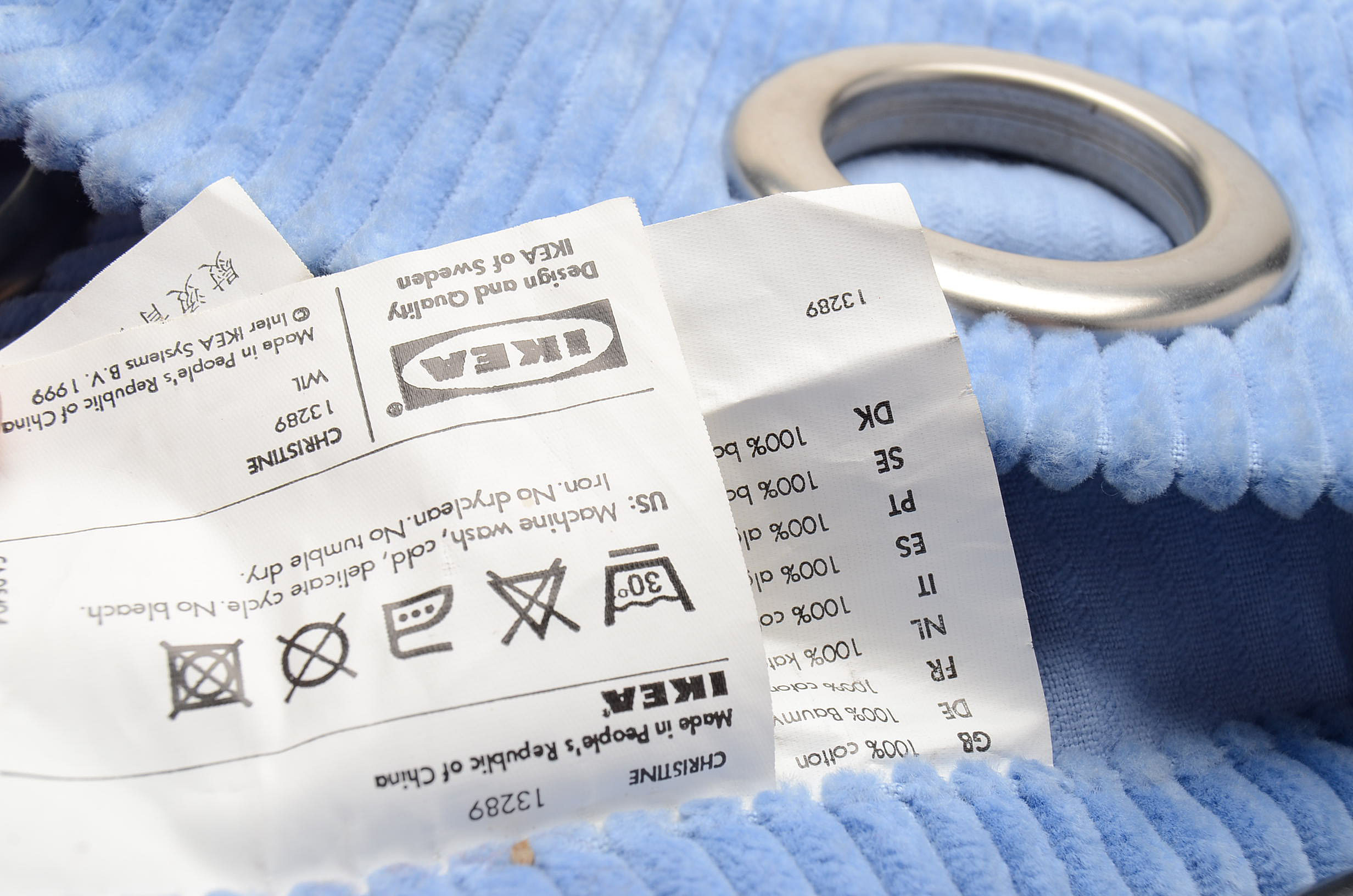 Blue Jumbo Cord Curtain Panels