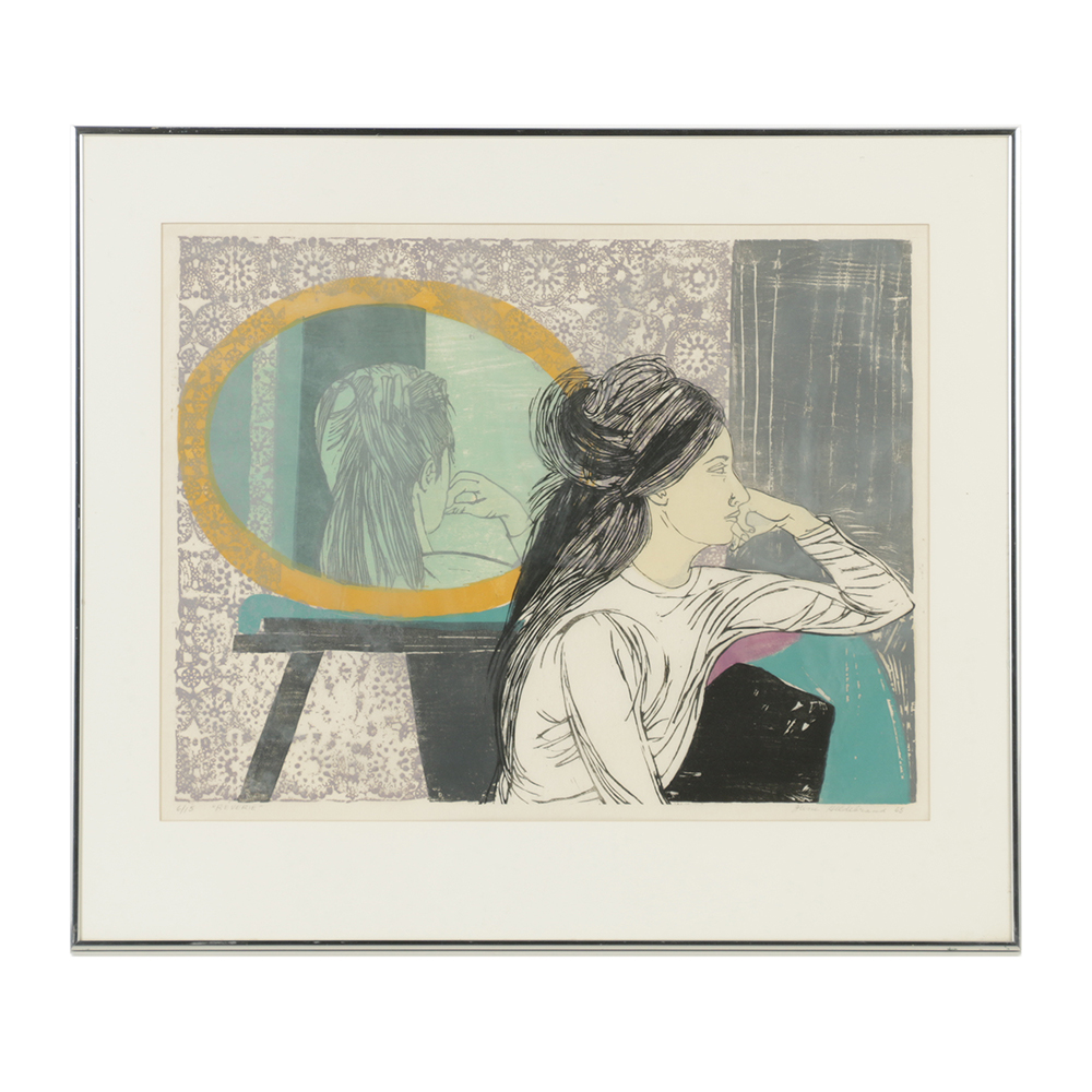 June Hildebrand Signed Limited Woodcut on Paper "Reverie"
