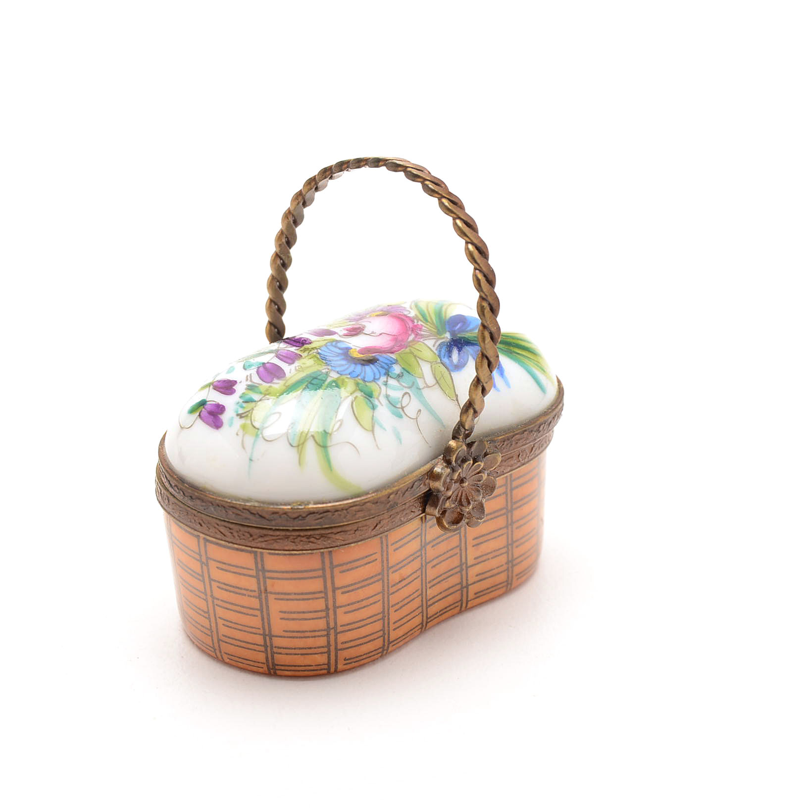 Limoges Porcelain Floral Trinket Boxes