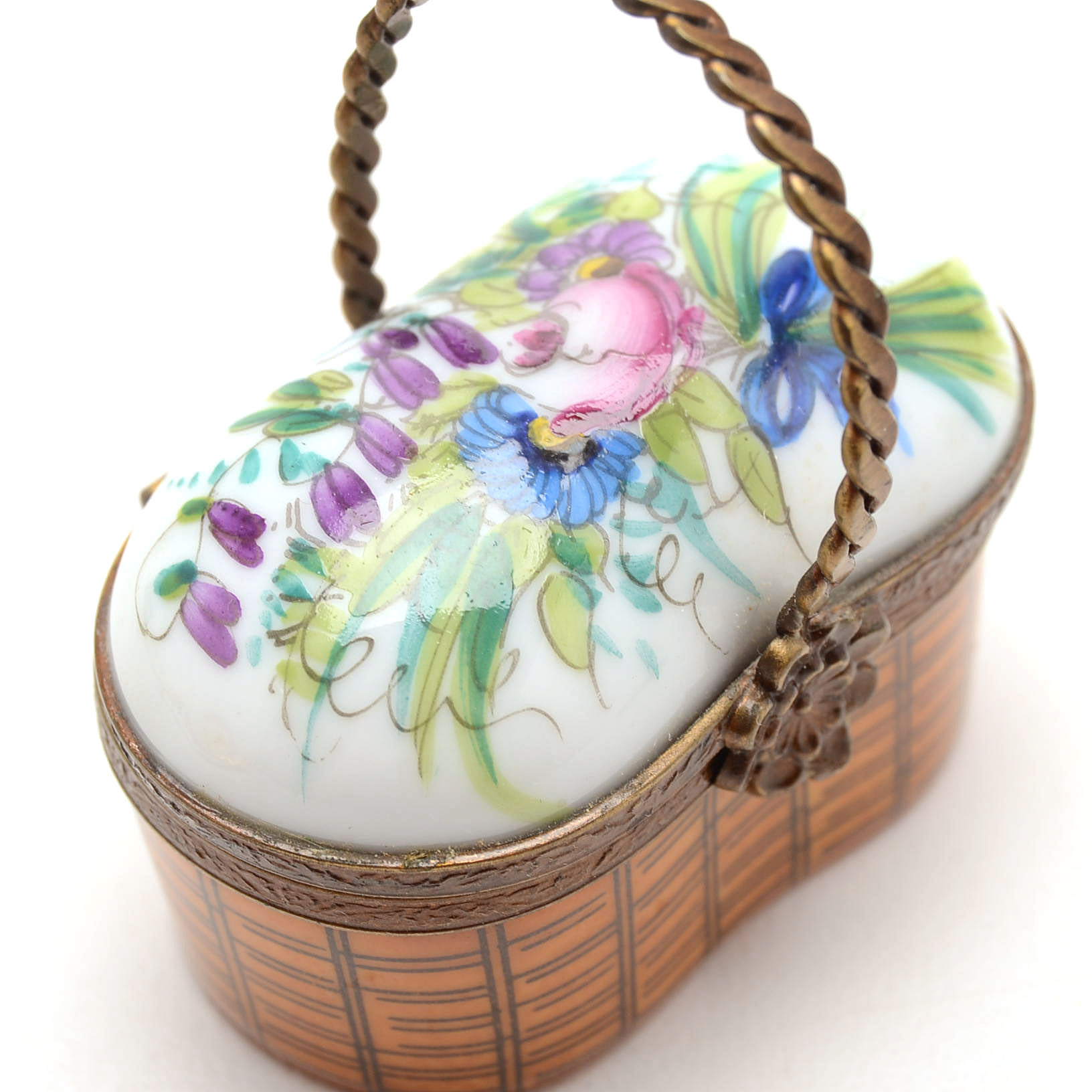 Limoges Porcelain Floral Trinket Boxes