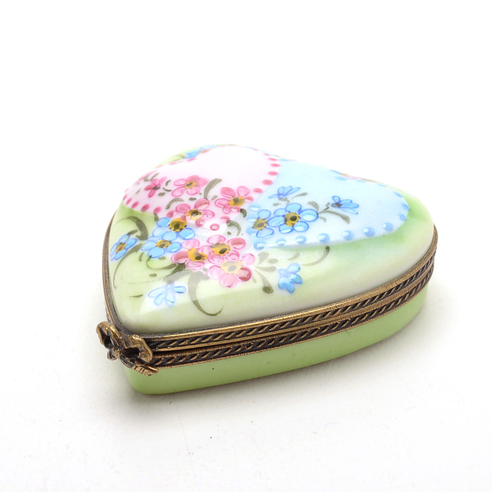 Limoges Porcelain Floral Trinket Boxes