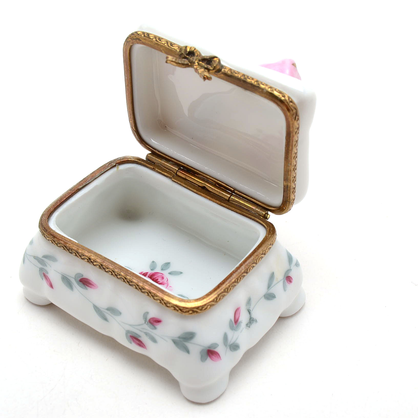 Limoges Porcelain Floral Trinket Boxes