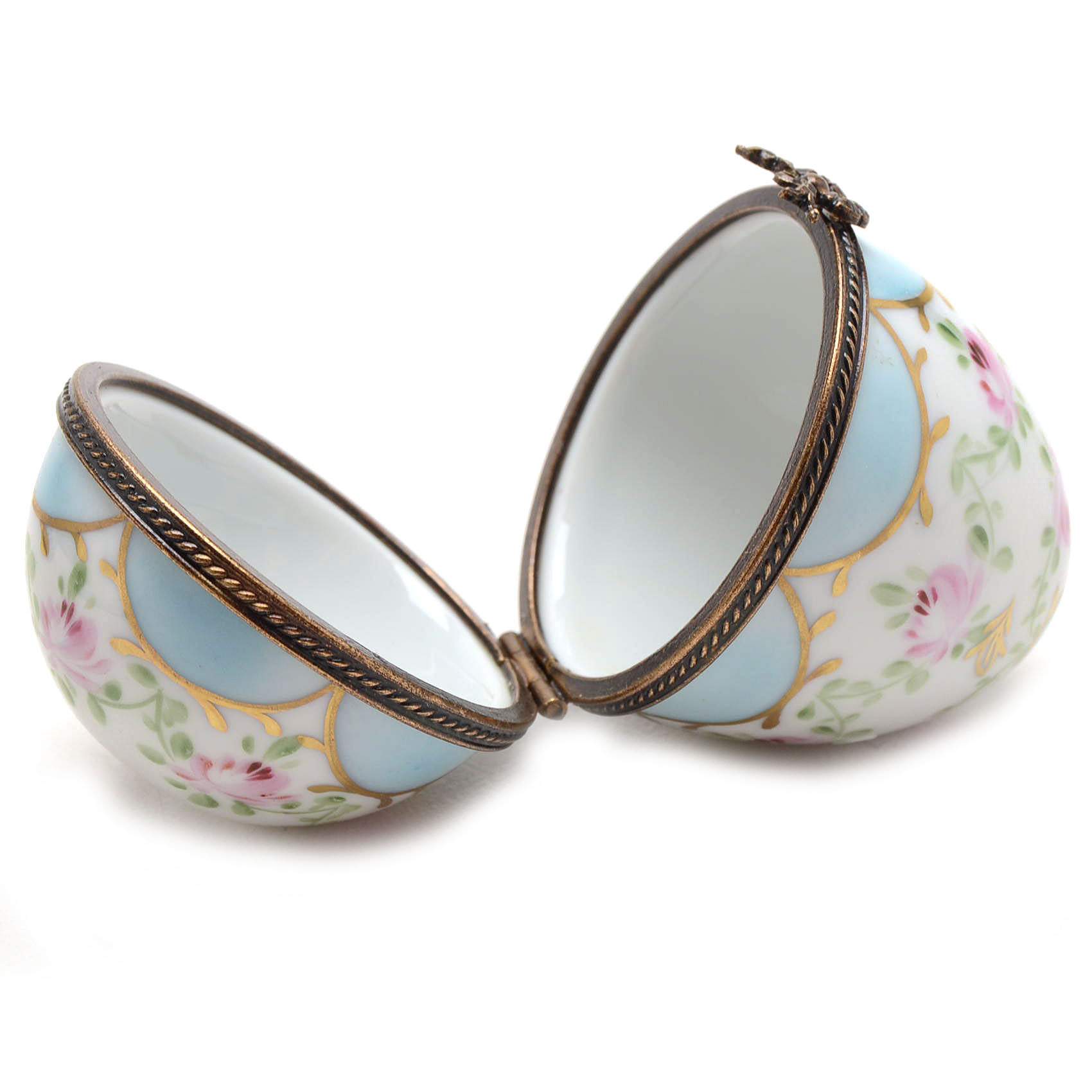 Limoges Porcelain Floral Trinket Boxes