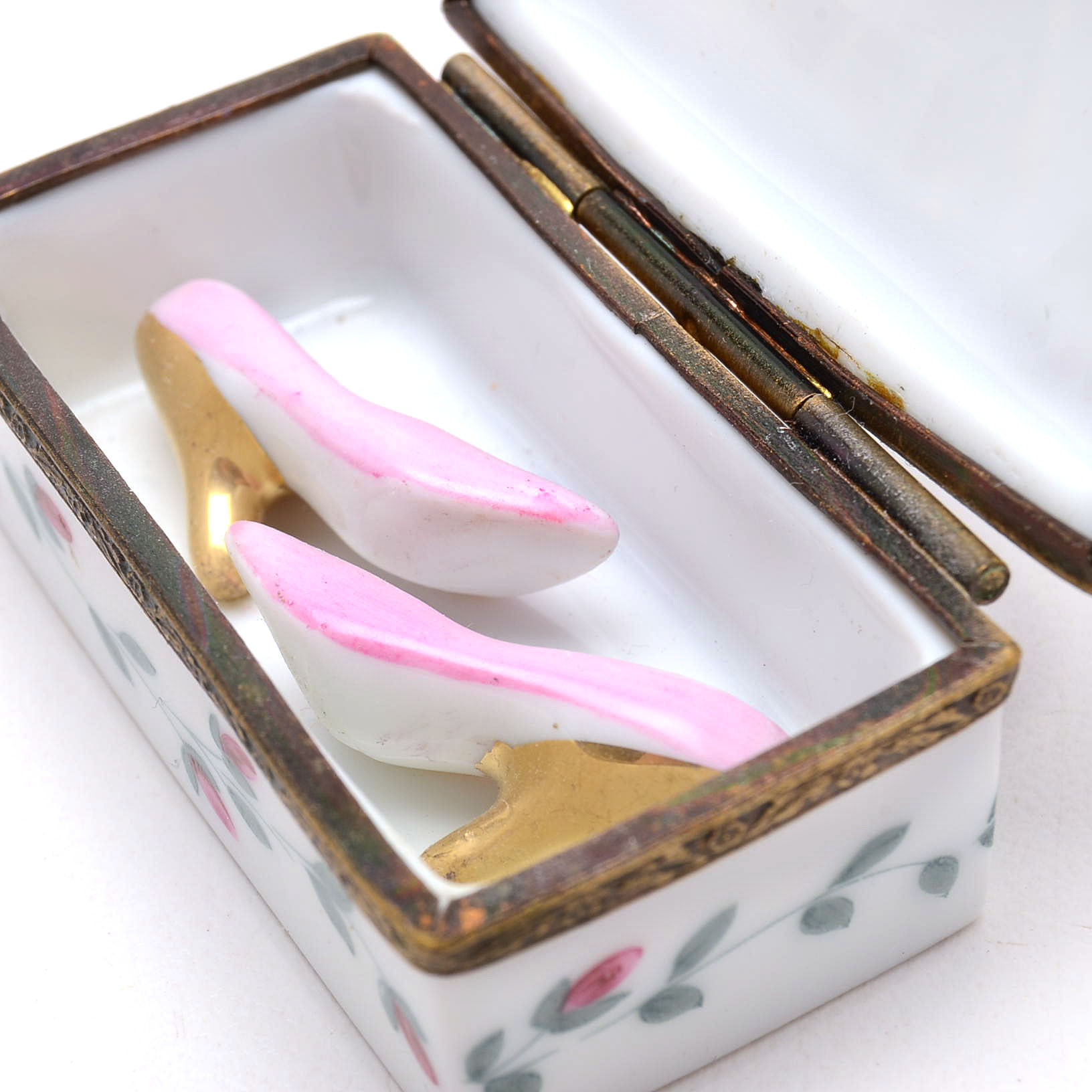 Limoges Porcelain Floral Trinket Boxes