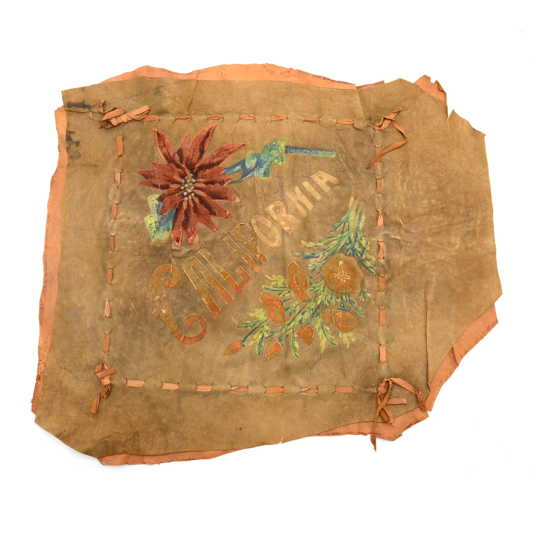 Vintage "California" Leather Artwork