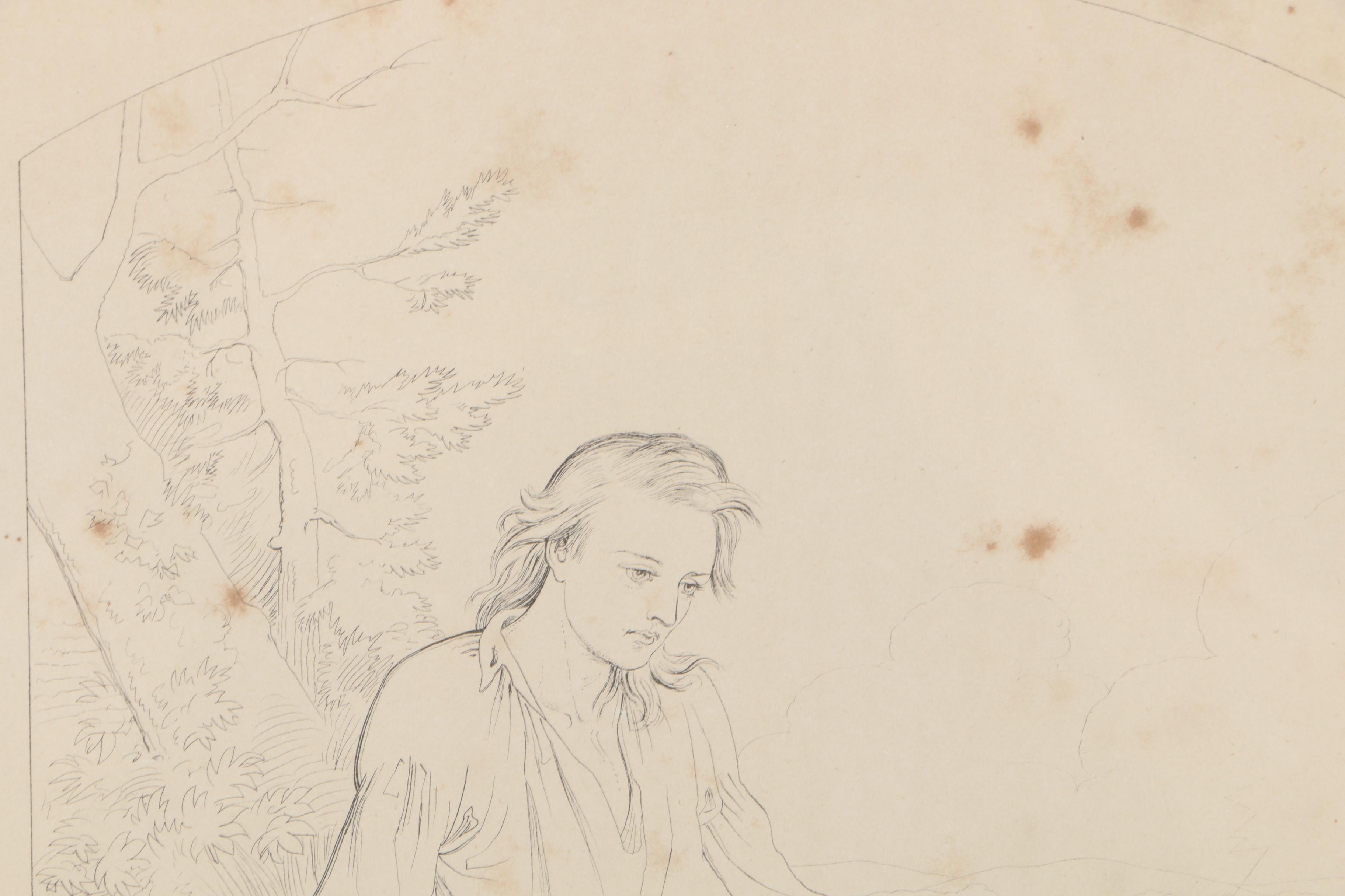 Pair of Framed Antique Lithographs After Drawings by Felix Octavius Carr Darley