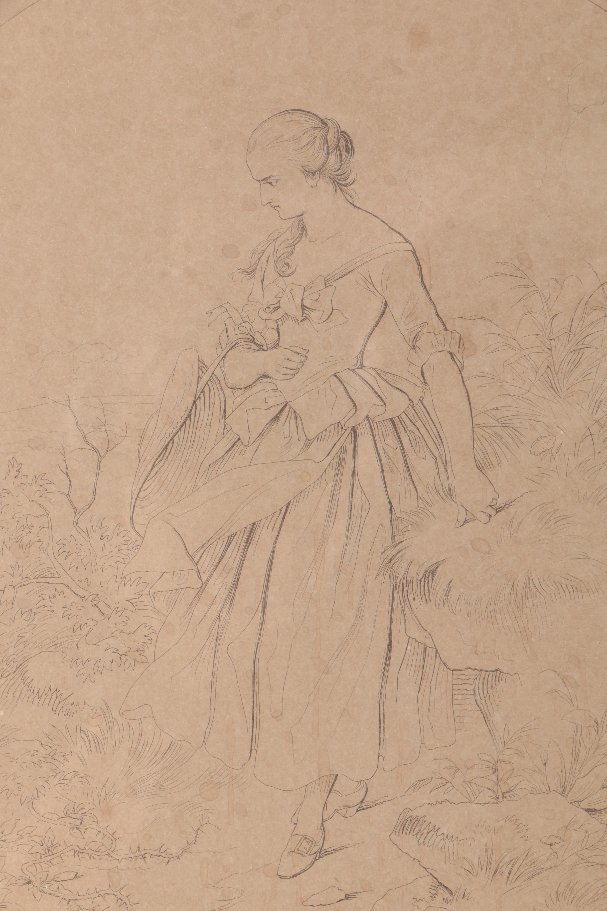 Pair of Framed Antique Lithographs After Drawings by Felix Octavius Carr Darley