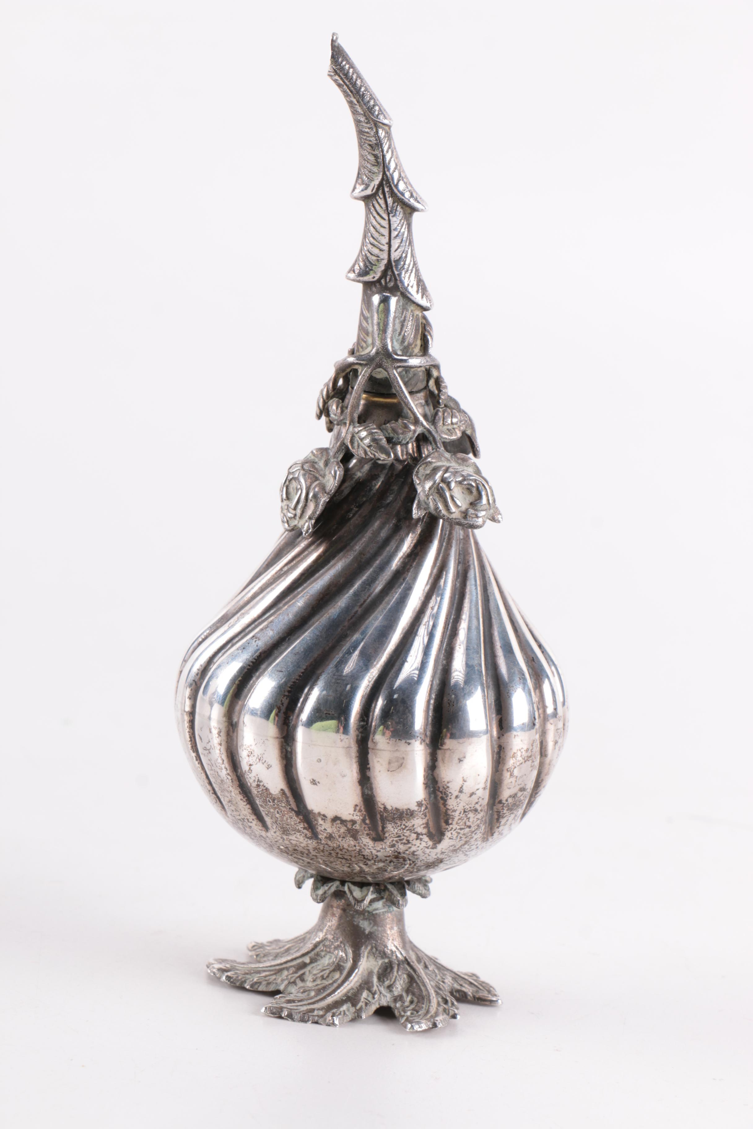 Turkish Balci Coin Silver Rose Water and Oil Dispensers