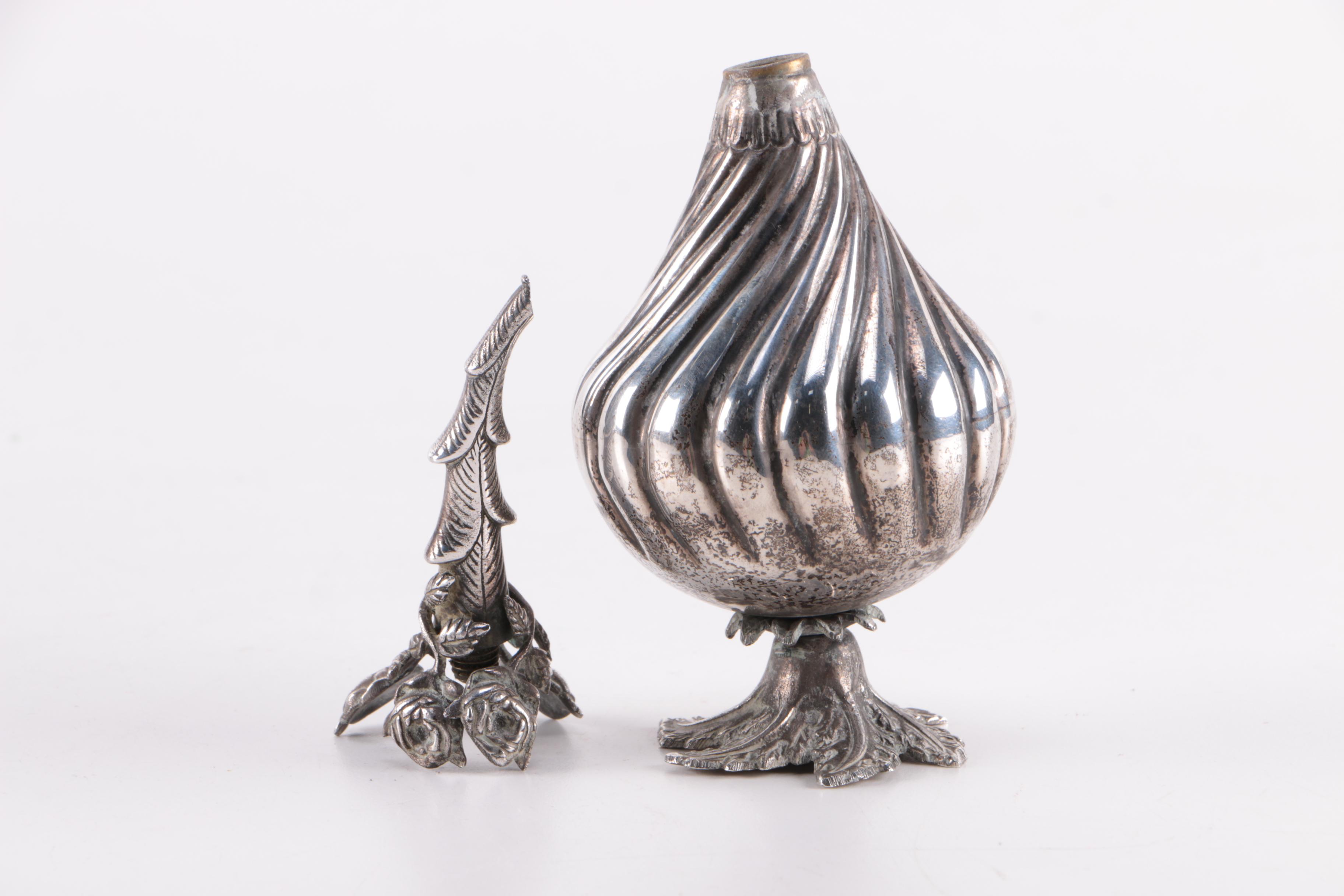 Turkish Balci Coin Silver Rose Water and Oil Dispensers