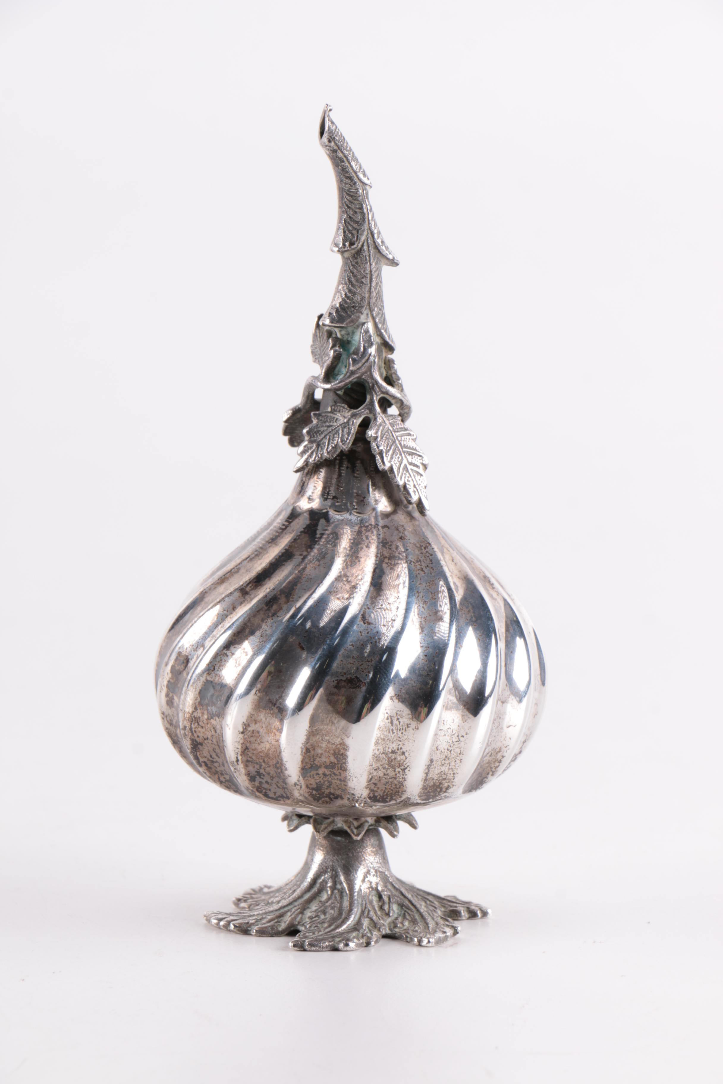 Turkish Balci Coin Silver Rose Water and Oil Dispensers