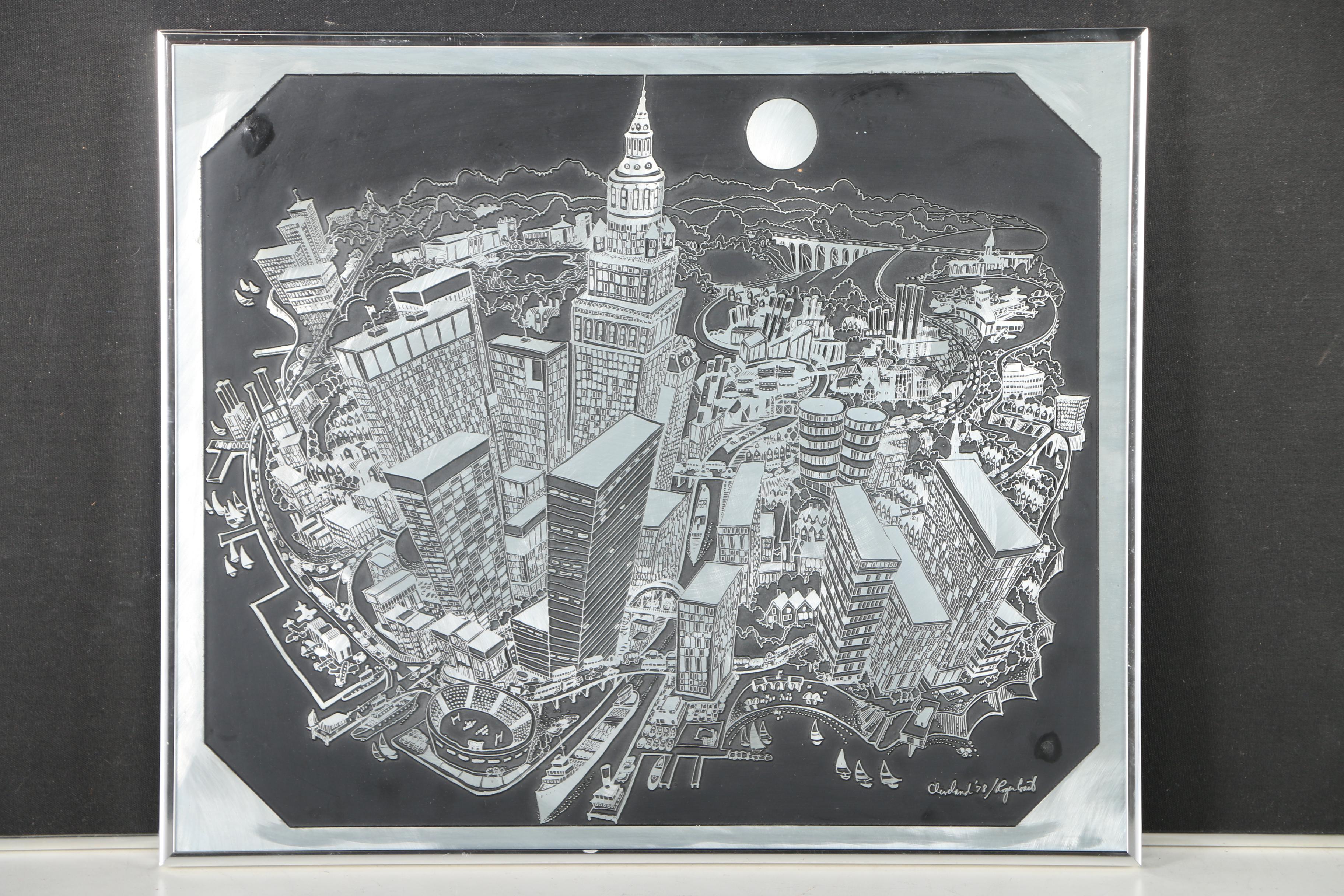 Roger Coast Etched Zinc Engraving "Cleveland '78"