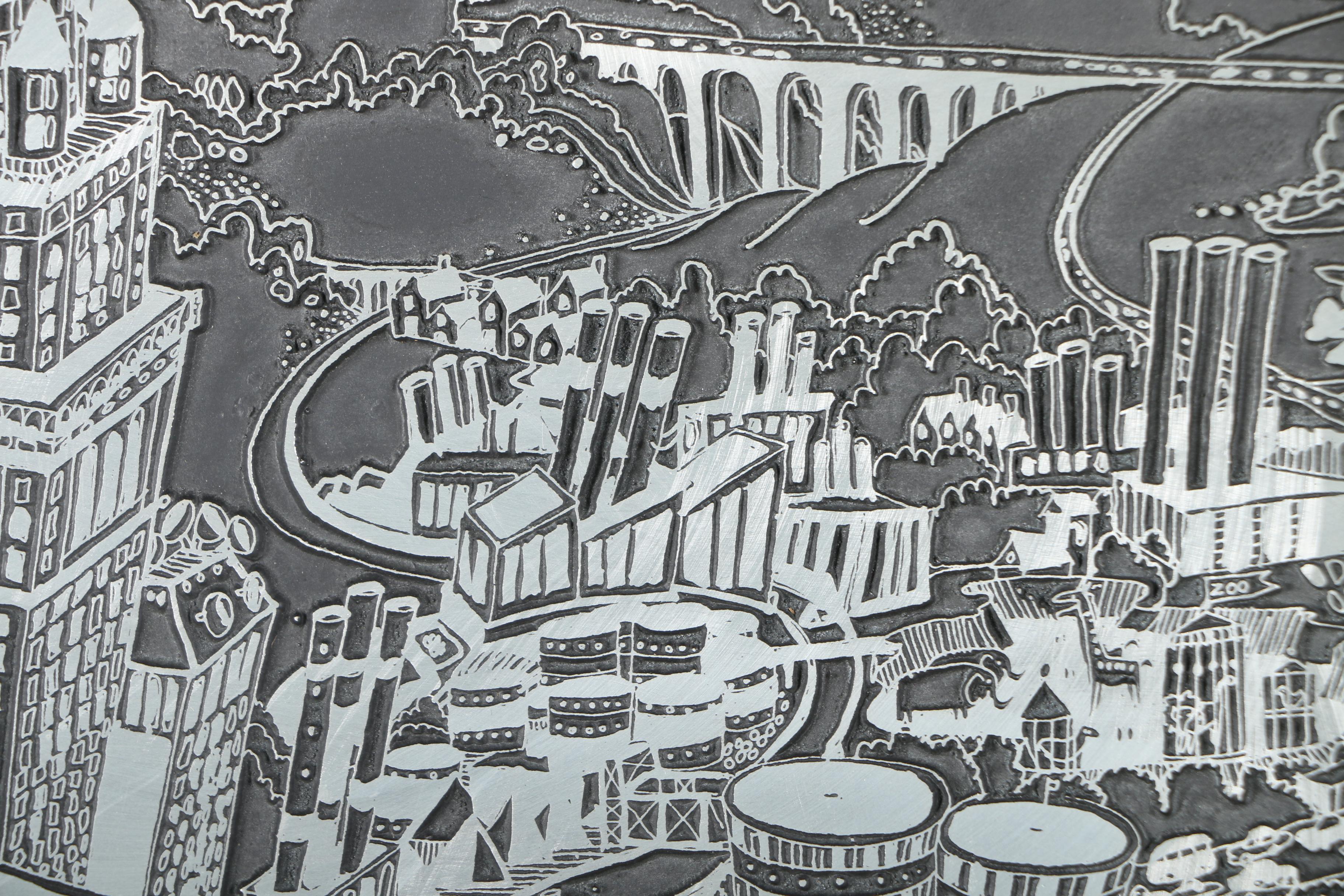 Roger Coast Etched Zinc Engraving "Cleveland '78"