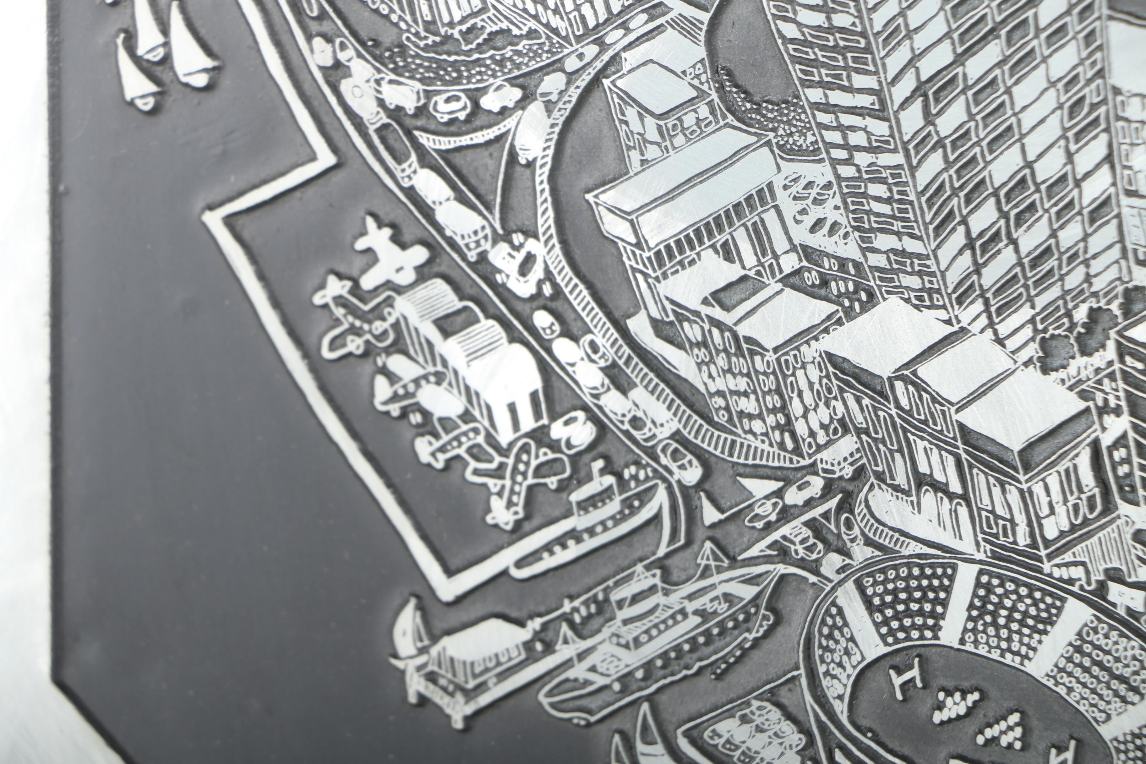 Roger Coast Etched Zinc Engraving "Cleveland '78"