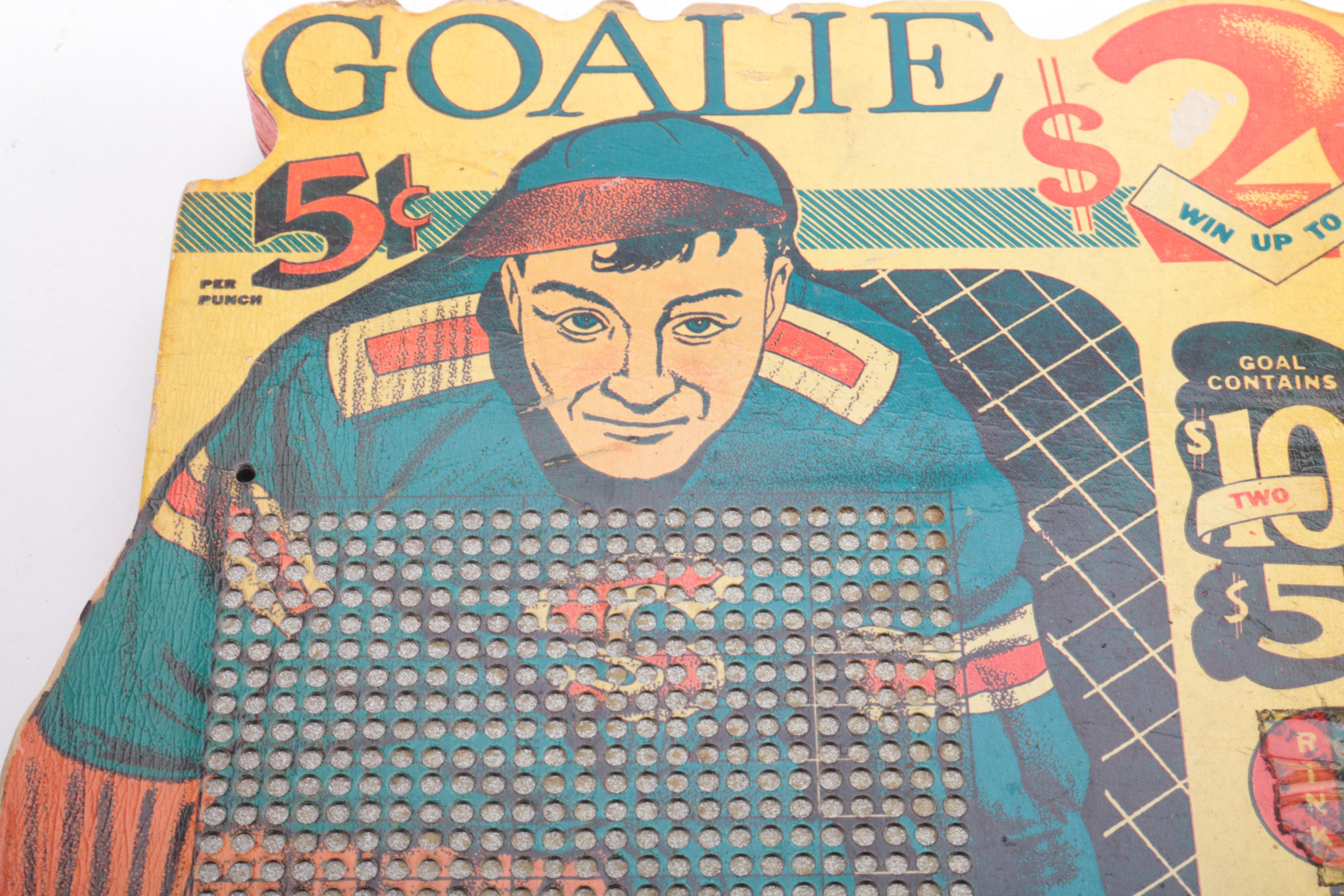 "Goalie Punch" Hockey Themed Punch Board Game