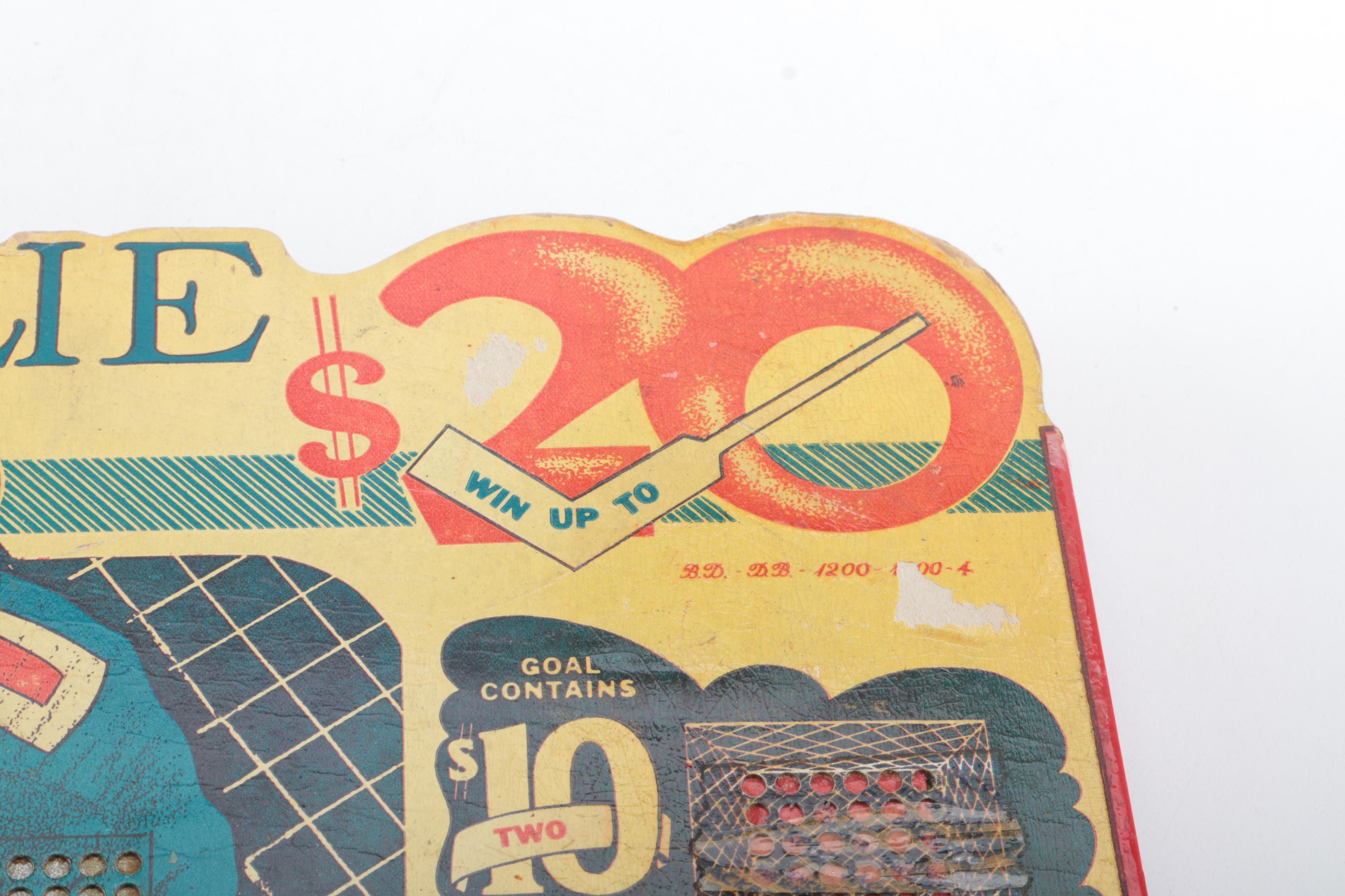 "Goalie Punch" Hockey Themed Punch Board Game