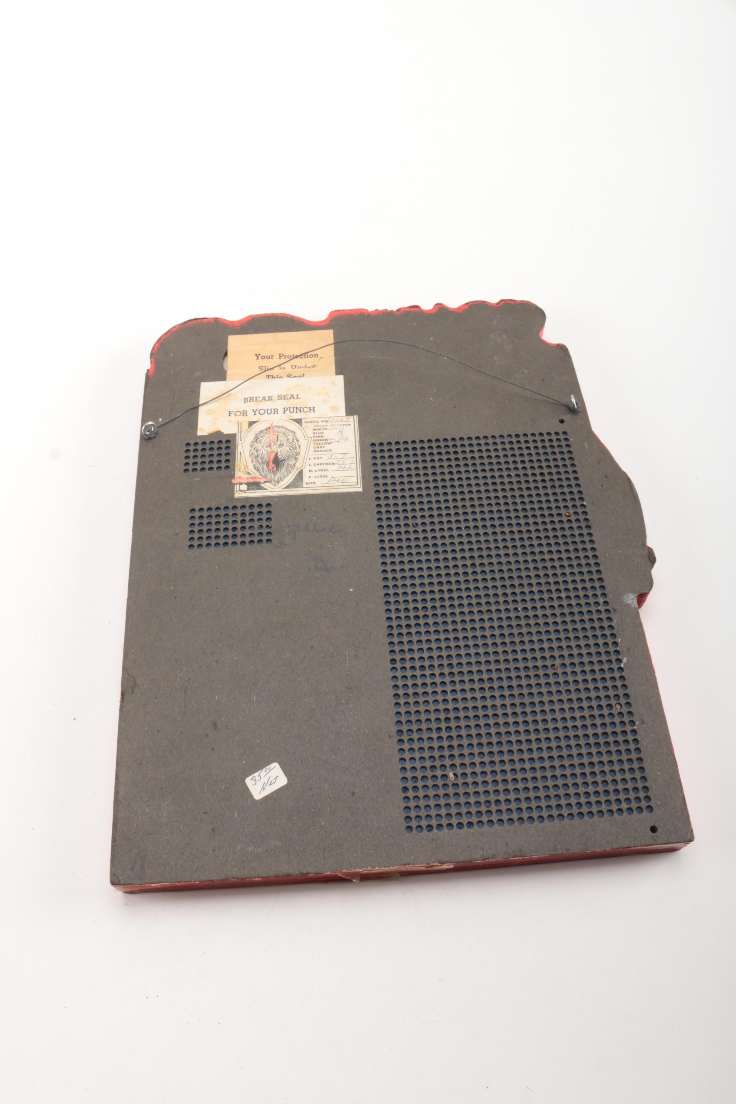 "Goalie Punch" Hockey Themed Punch Board Game