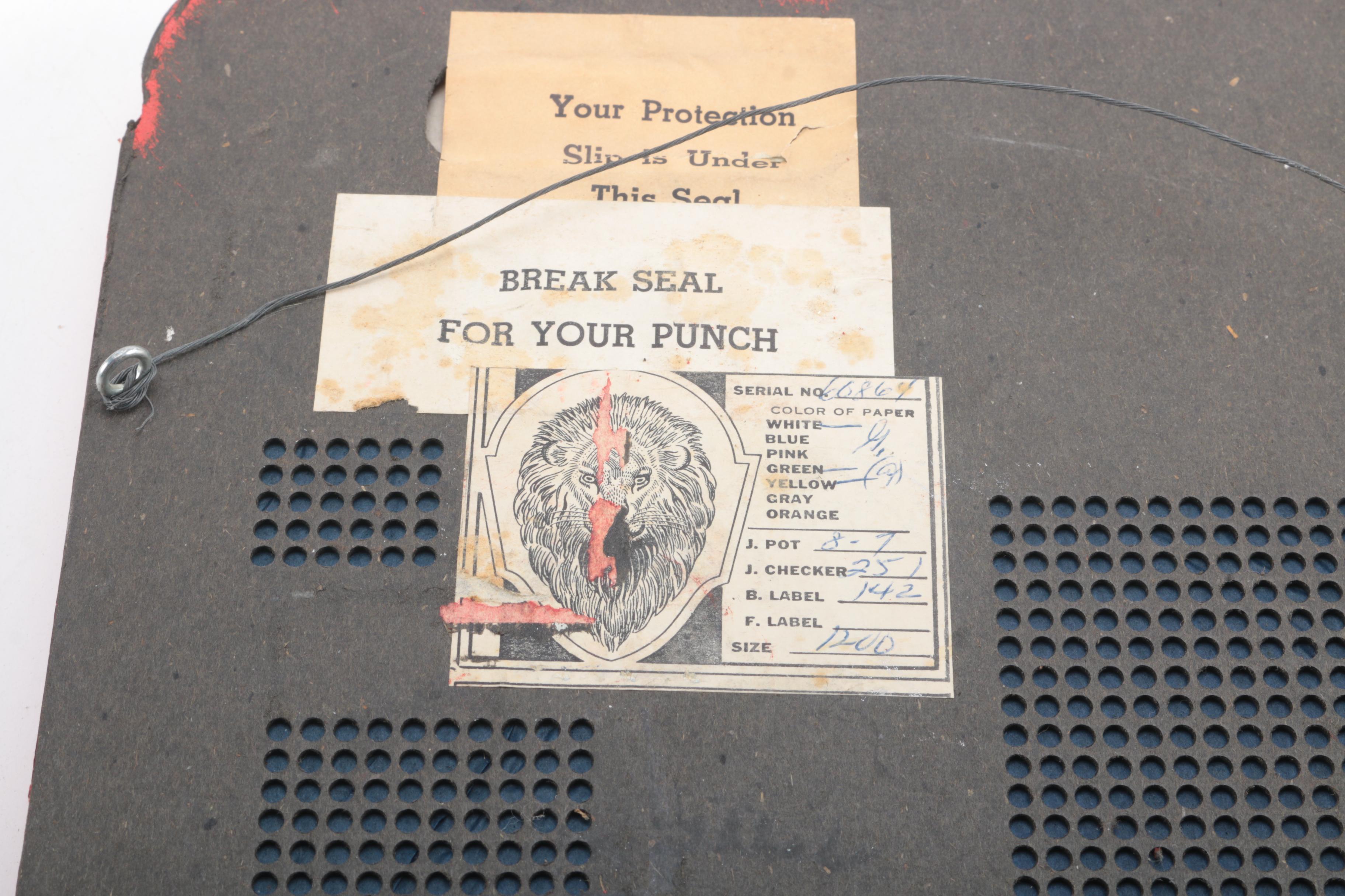 "Goalie Punch" Hockey Themed Punch Board Game