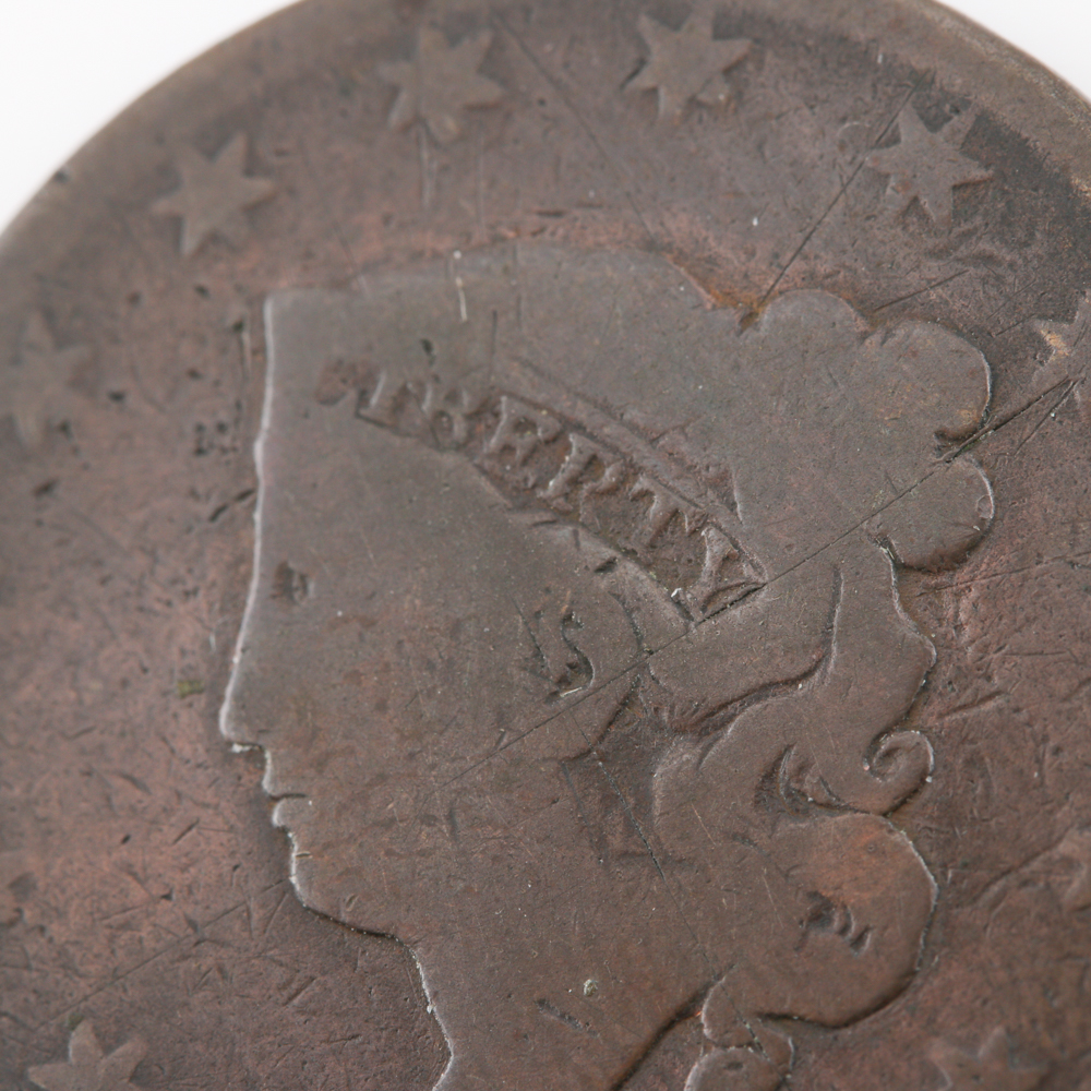 1817 Coronet Hair Cent