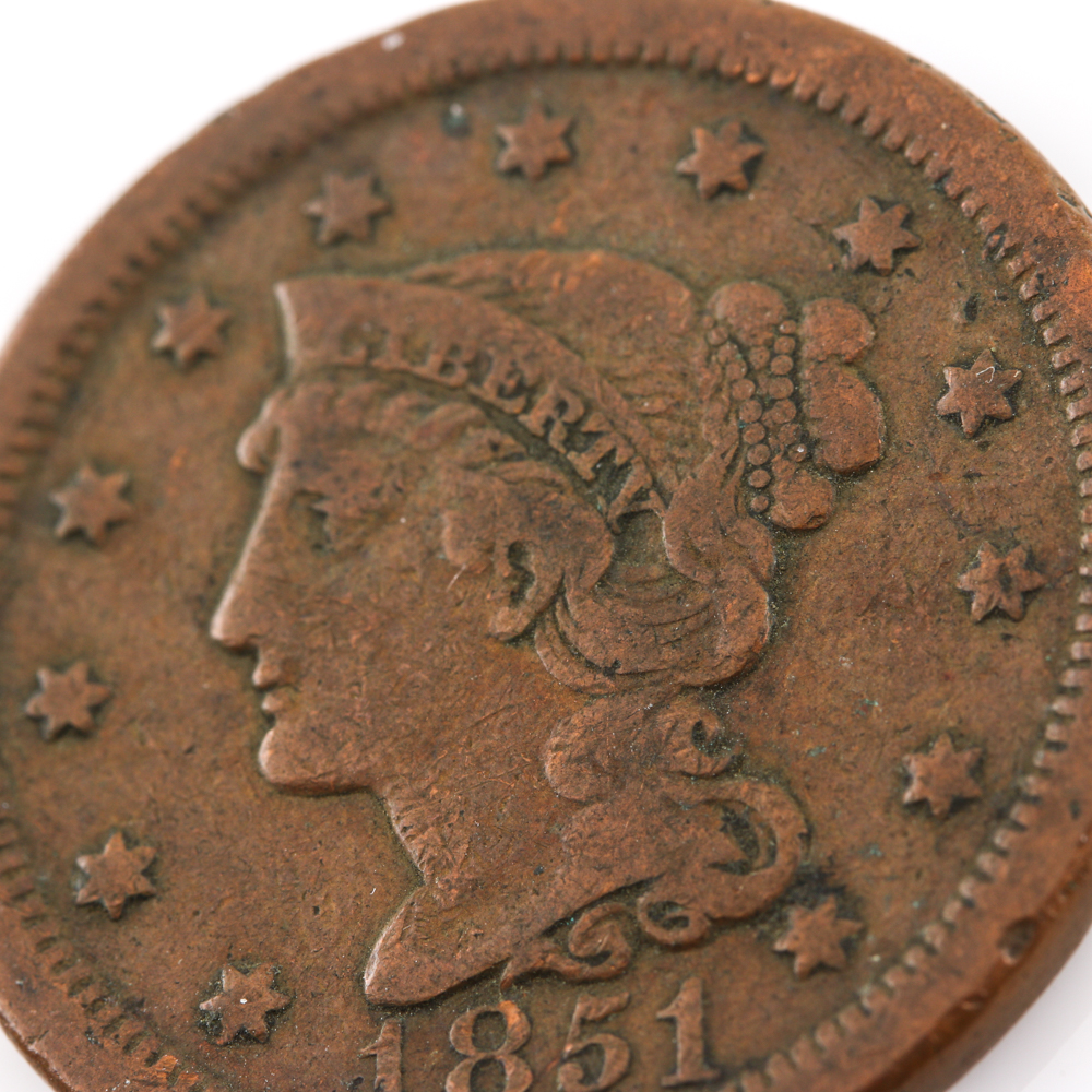 1851 Braided Hair Cent