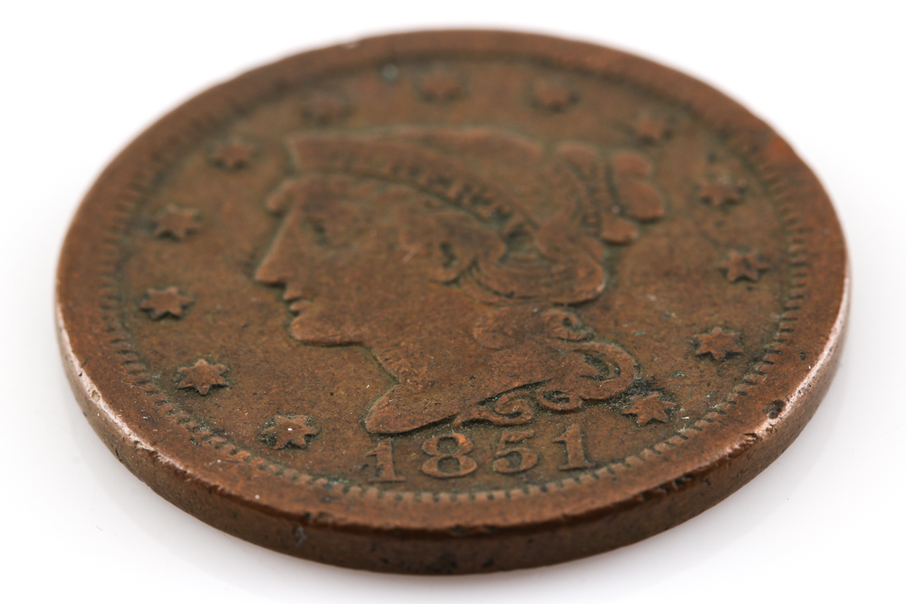 1851 Braided Hair Cent