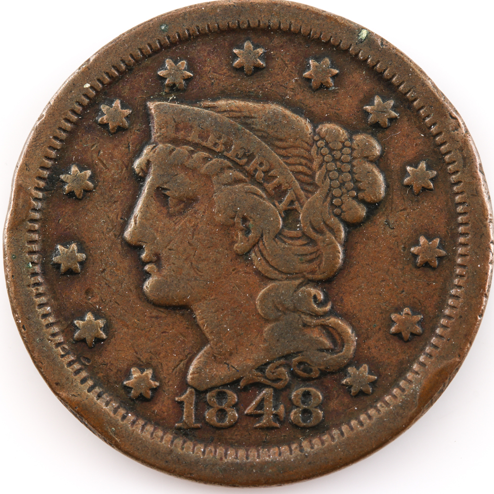 1848 Braided Hair Cent
