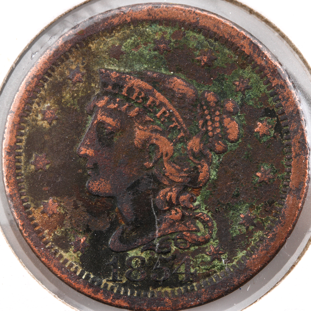 1854 Braided Hair Cent