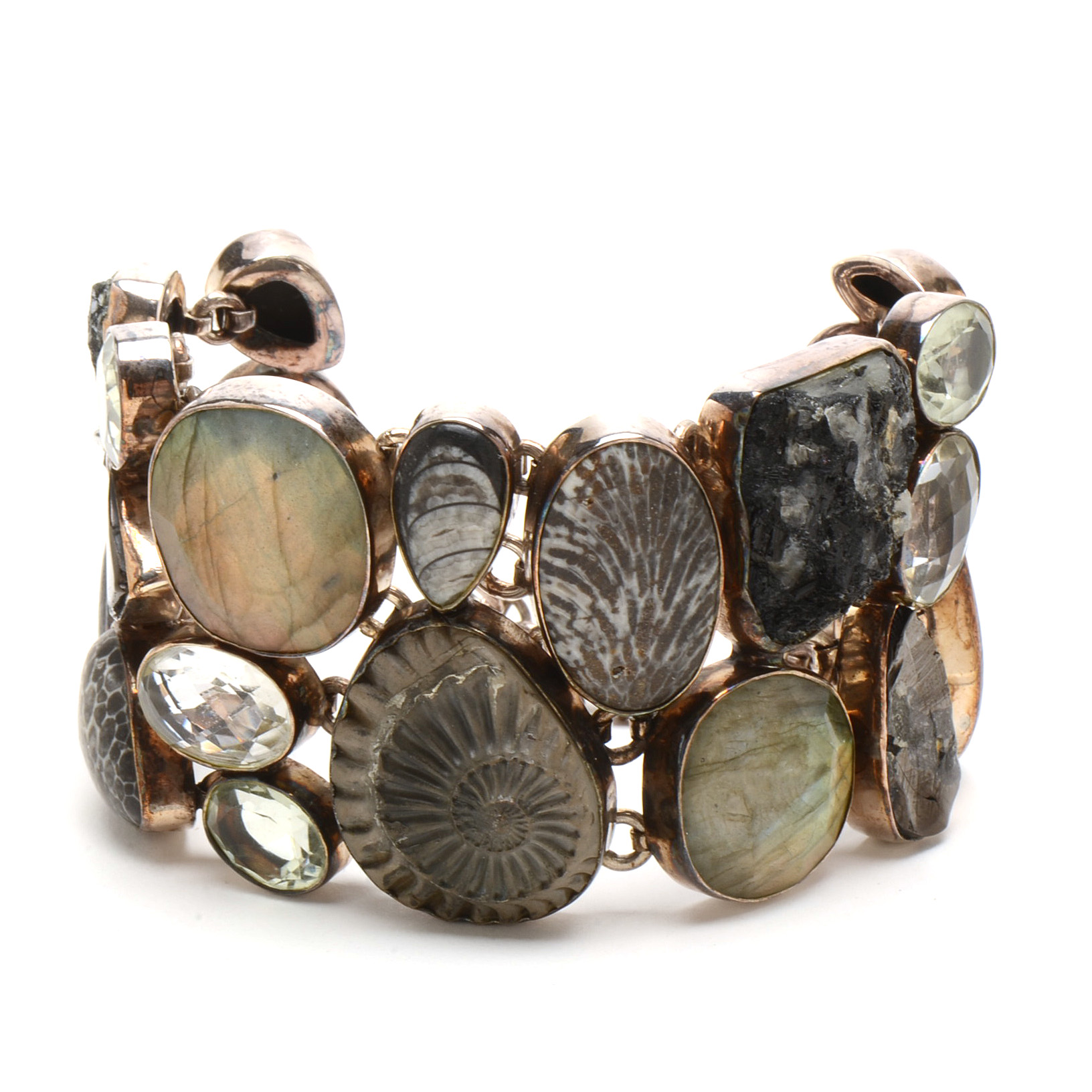 Sterling Multi-Stone Statement Bracelet