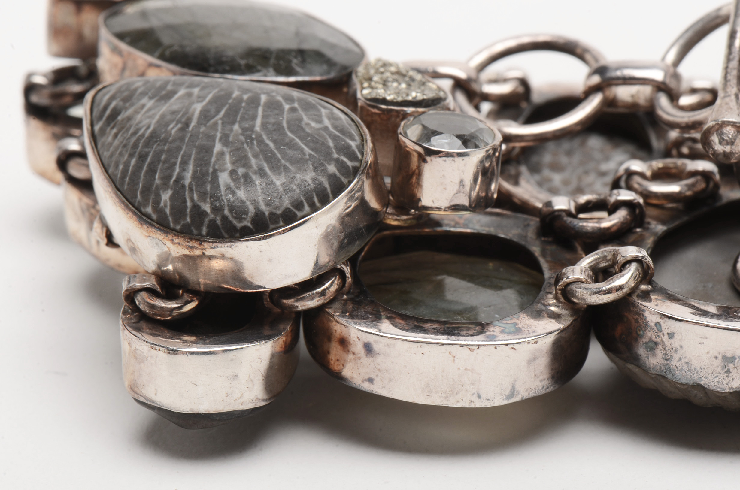 Sterling Multi-Stone Statement Bracelet