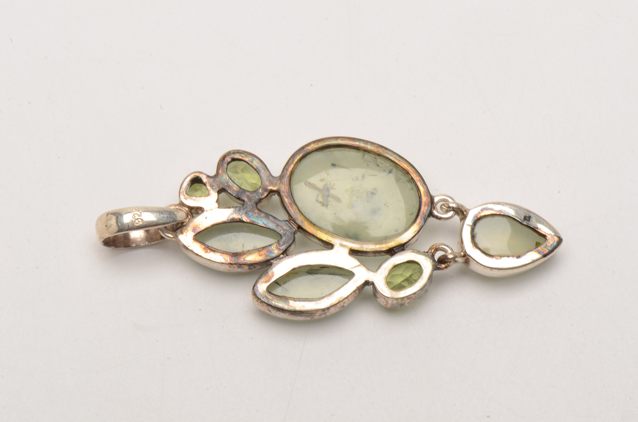 Sterling Earrings and Pendant Featuring Peridot and Aqua