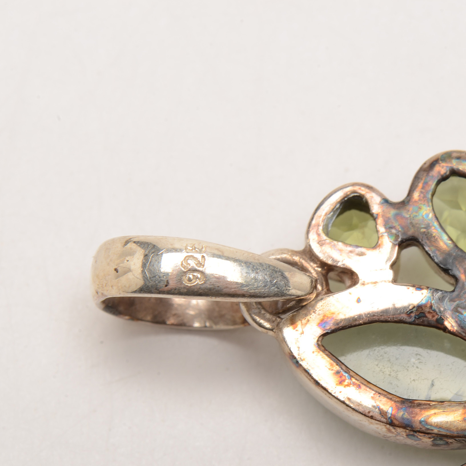 Sterling Earrings and Pendant Featuring Peridot and Aqua