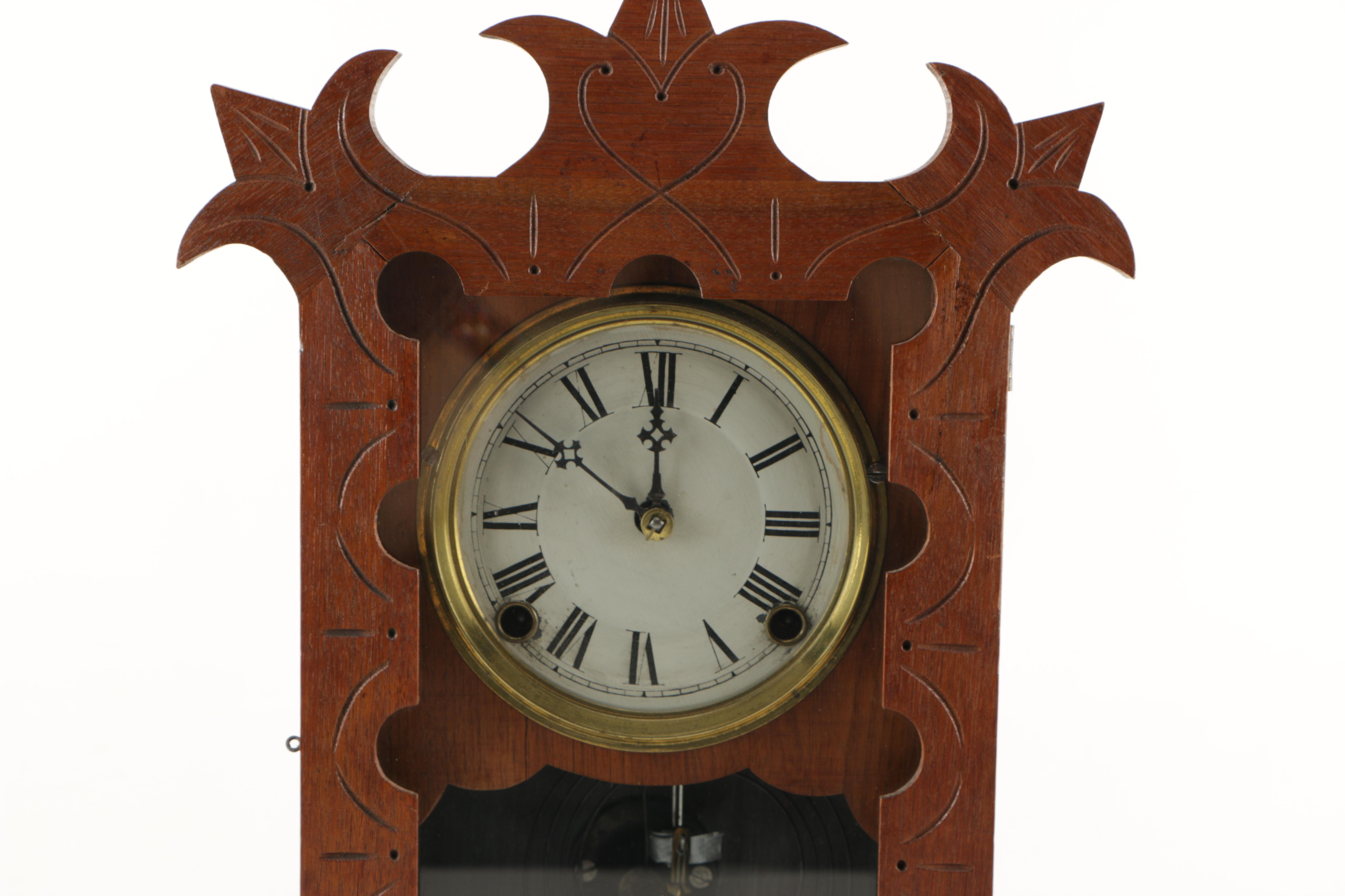Antique Wooden Mantel Clock