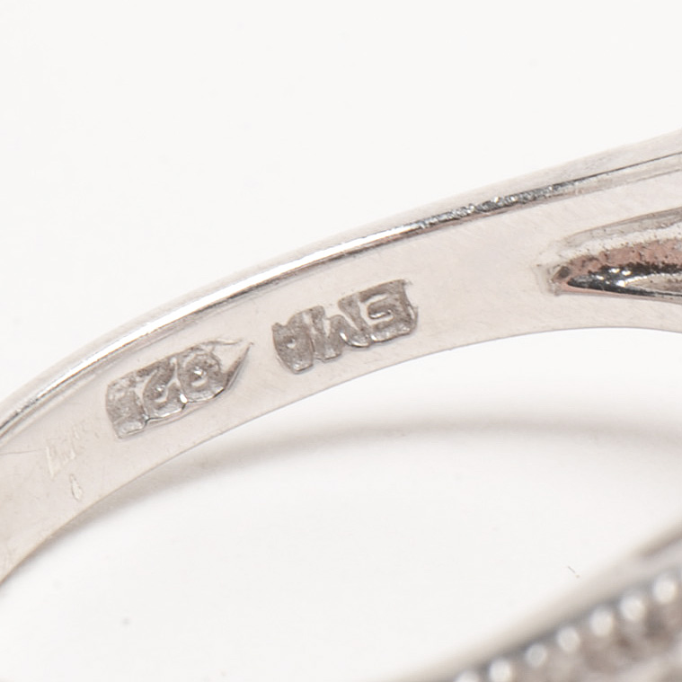 Five Contemporary Sterling Synthetic Sapphire Rings