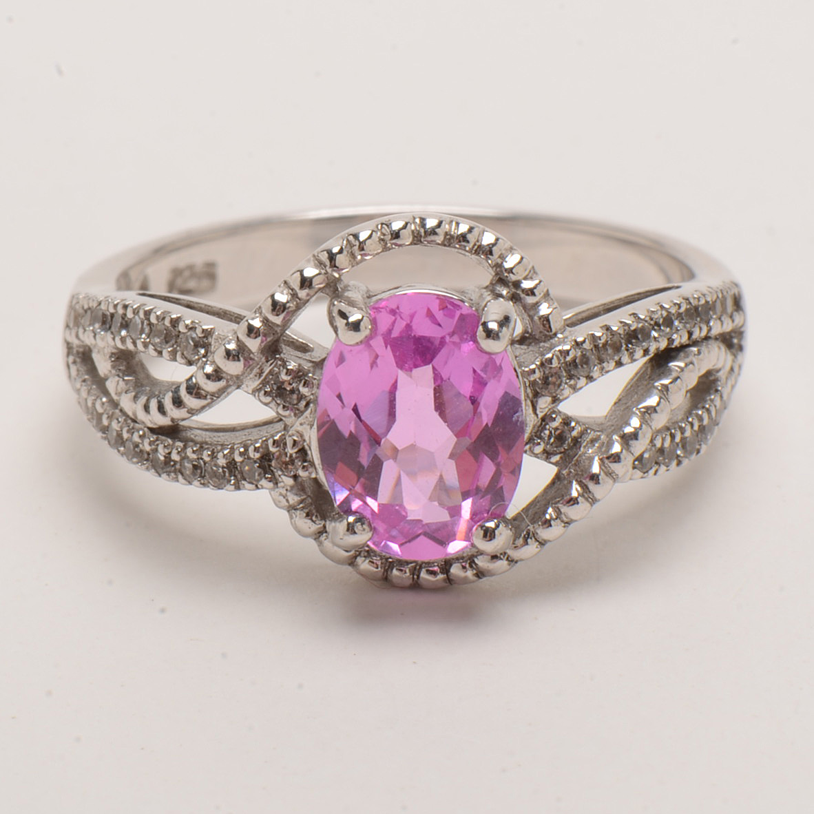 Five Contemporary Sterling Synthetic Sapphire Rings